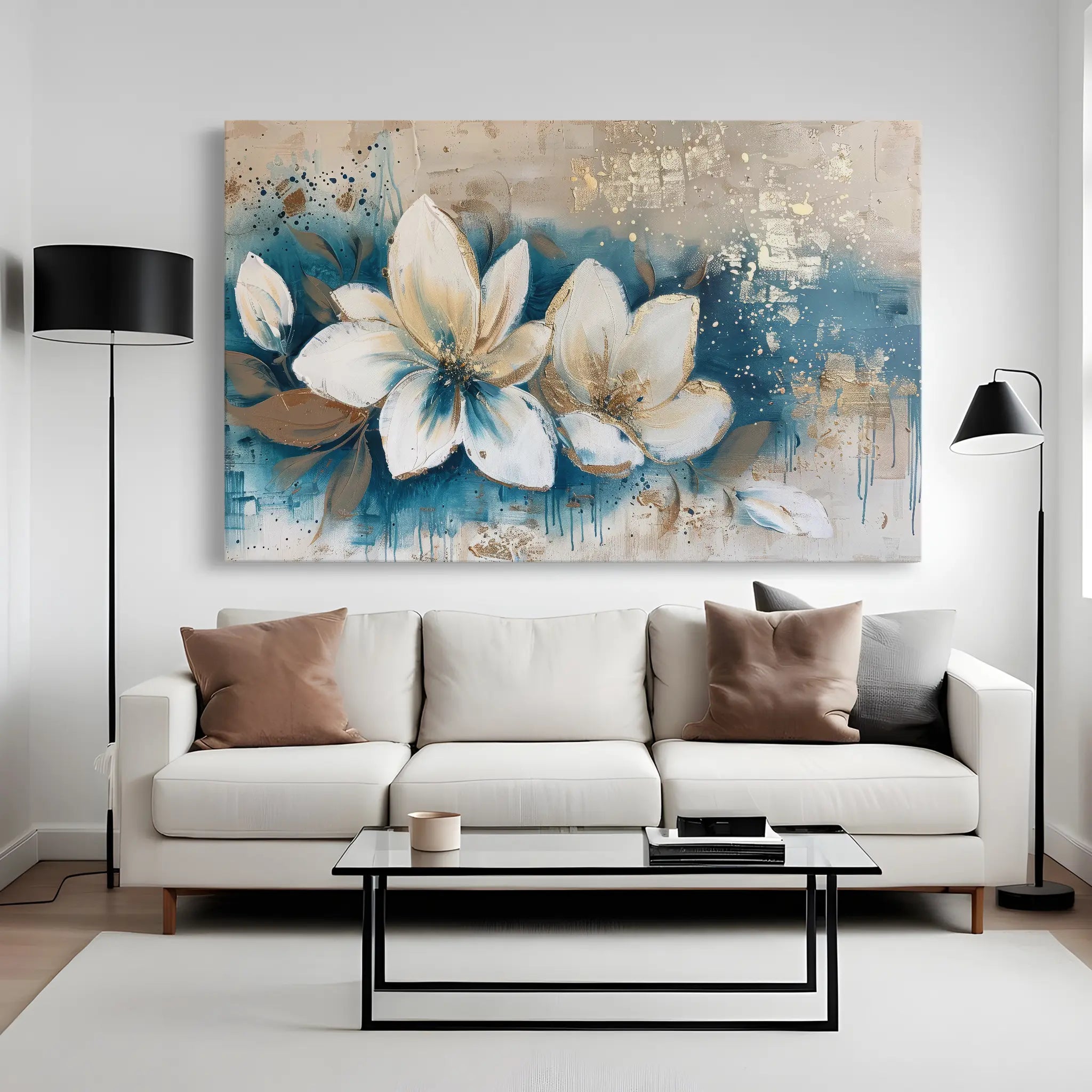 Floral Canvas Wall Art WAD479-F 90 x 60 cm / Stretched on hidden frame