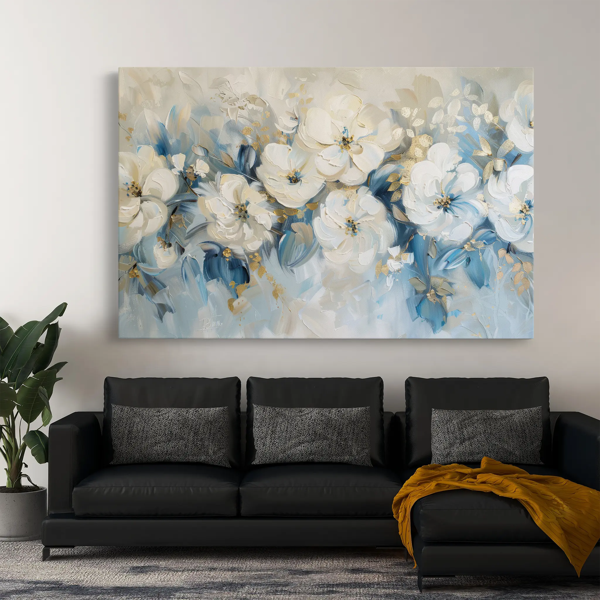 Floral Canvas Wall Art WAD480-F 90 x 60 cm / Stretched on hidden frame