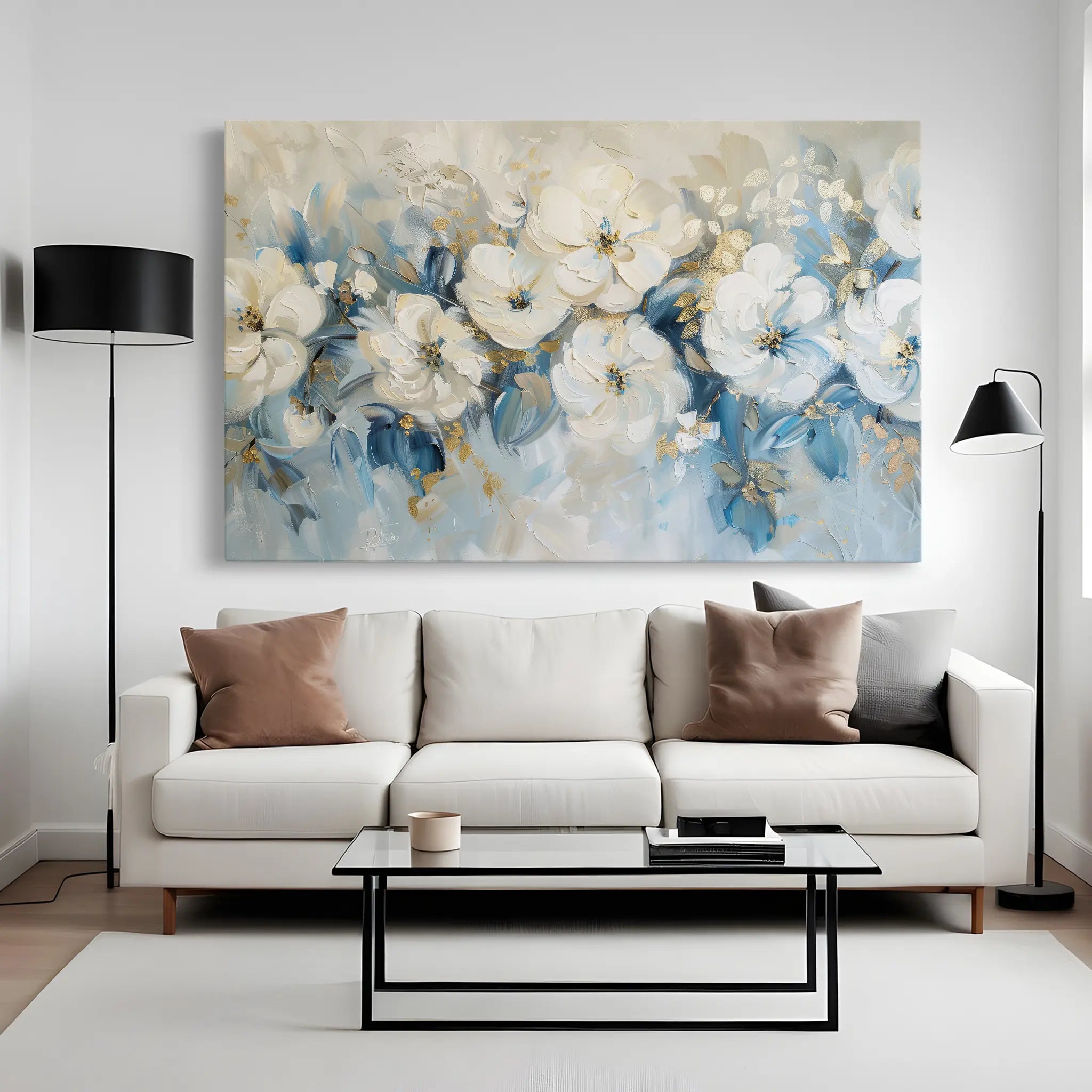 Floral Canvas Wall Art WAD480-F 90 x 60 cm / Stretched on hidden frame