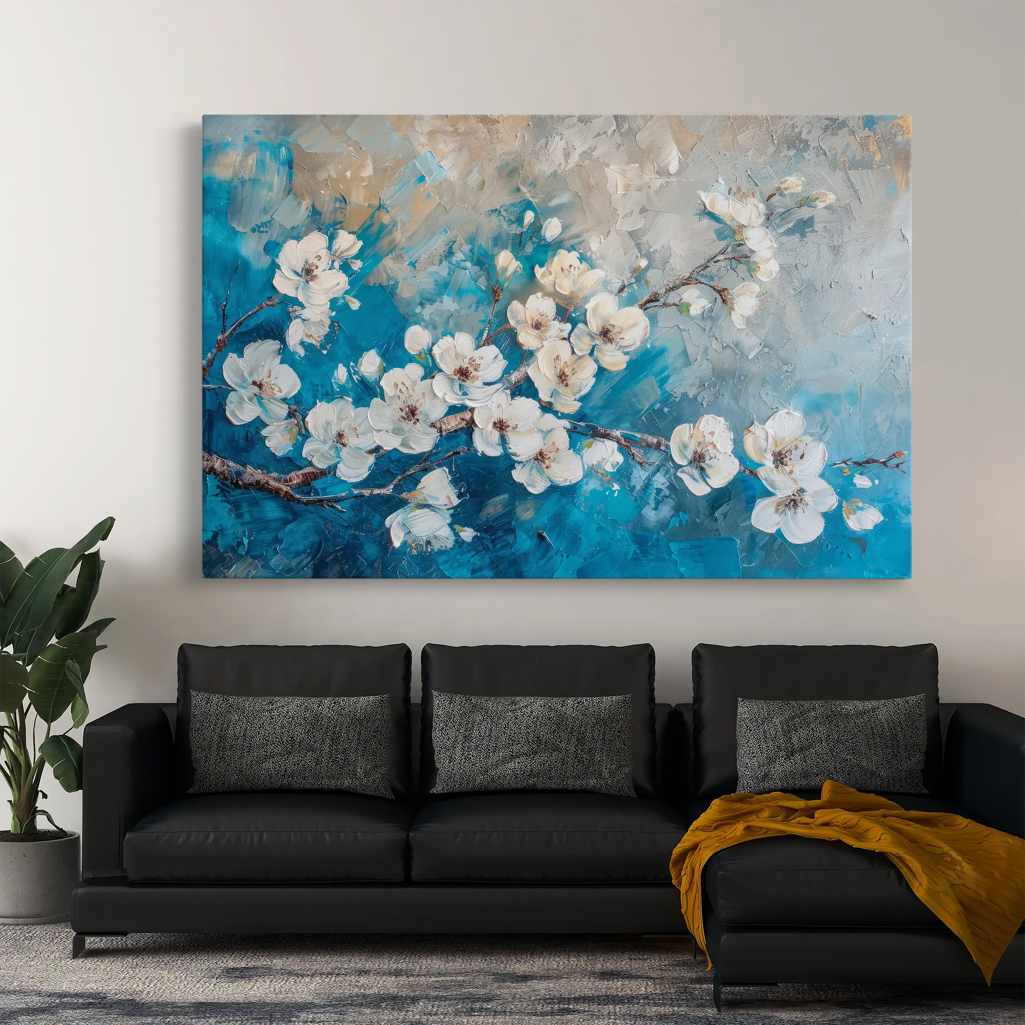 Floral Canvas Wall Art WAD481-F 90 x 60 cm / Stretched on hidden frame