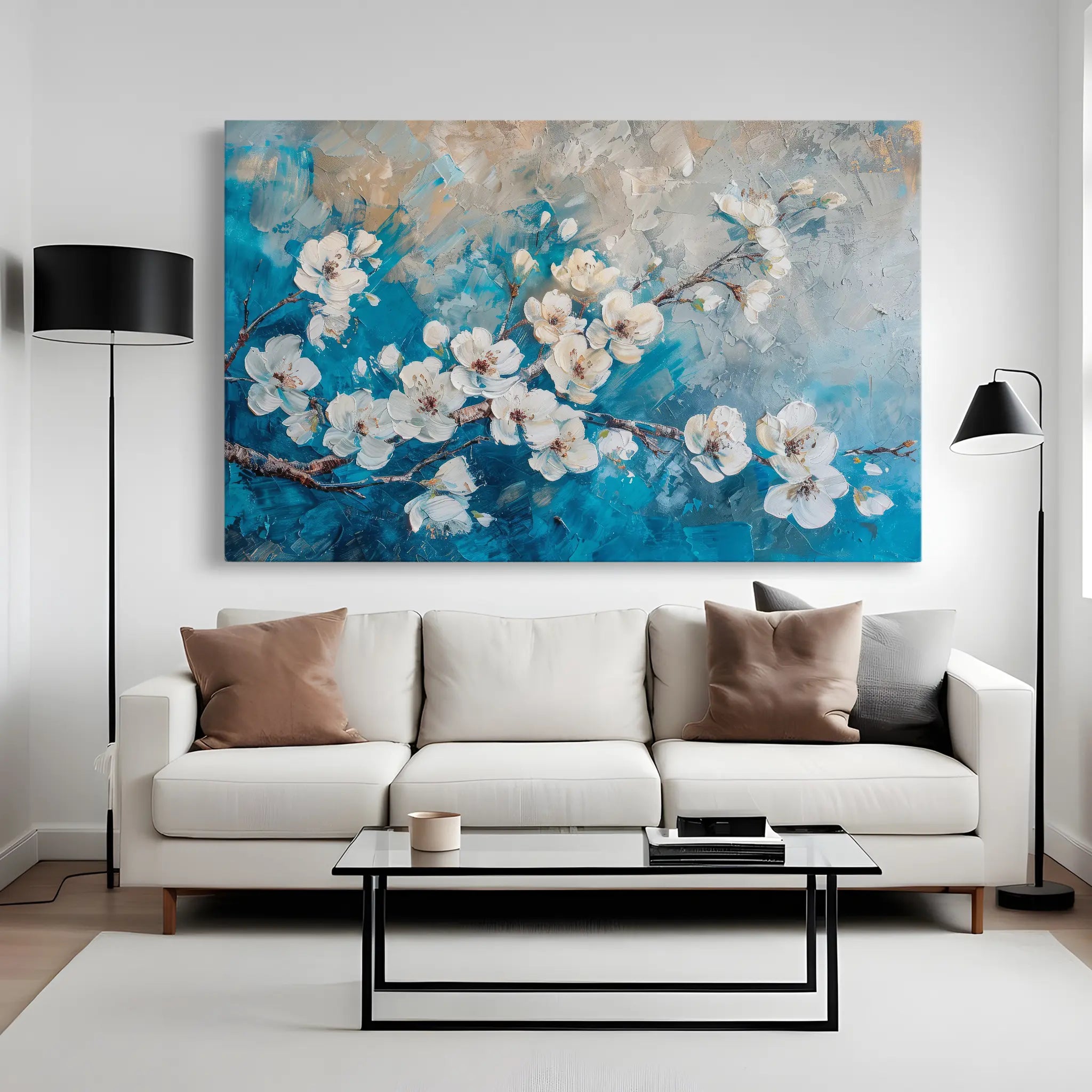 Floral Canvas Wall Art WAD481-F 90 x 60 cm / Stretched on hidden frame