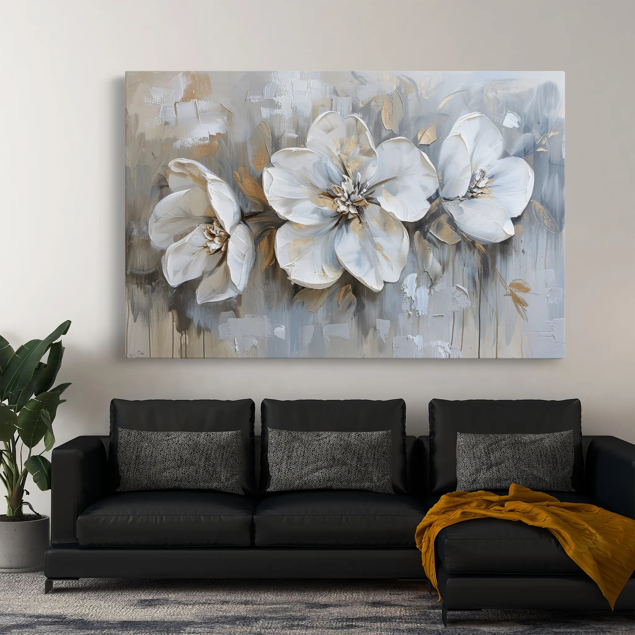 Floral Canvas Wall Art WAD482-F 90 x 60 cm / Stretched on hidden frame