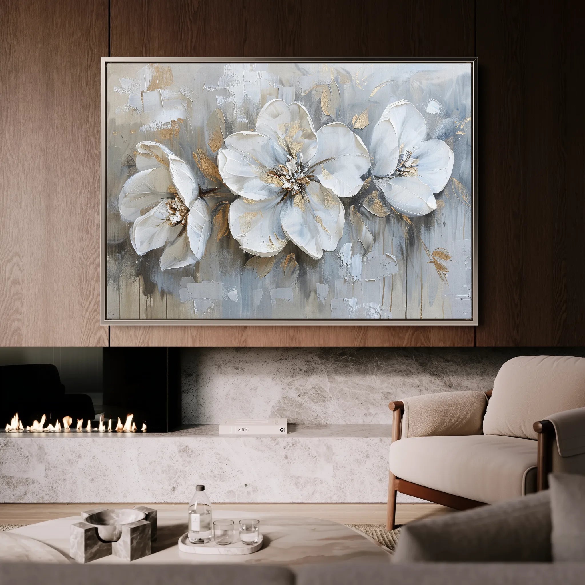 Floral Canvas Wall Art WAD482-F 90 x 60 cm / Stretched on hidden frame