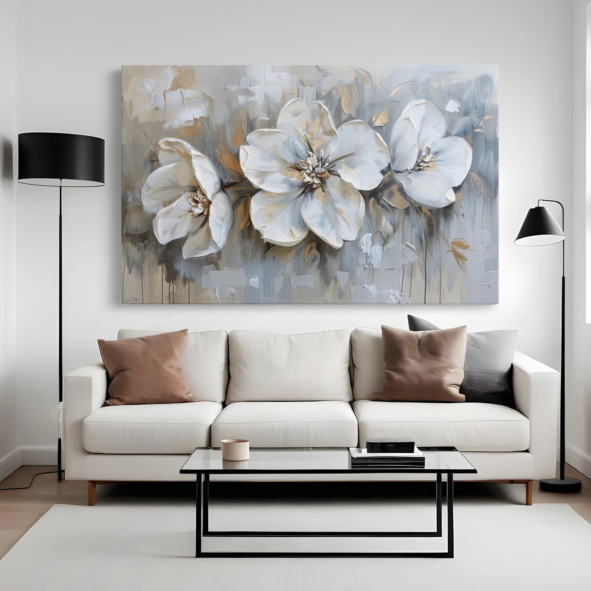 Floral Canvas Wall Art WAD482-F 90 x 60 cm / Stretched on hidden frame