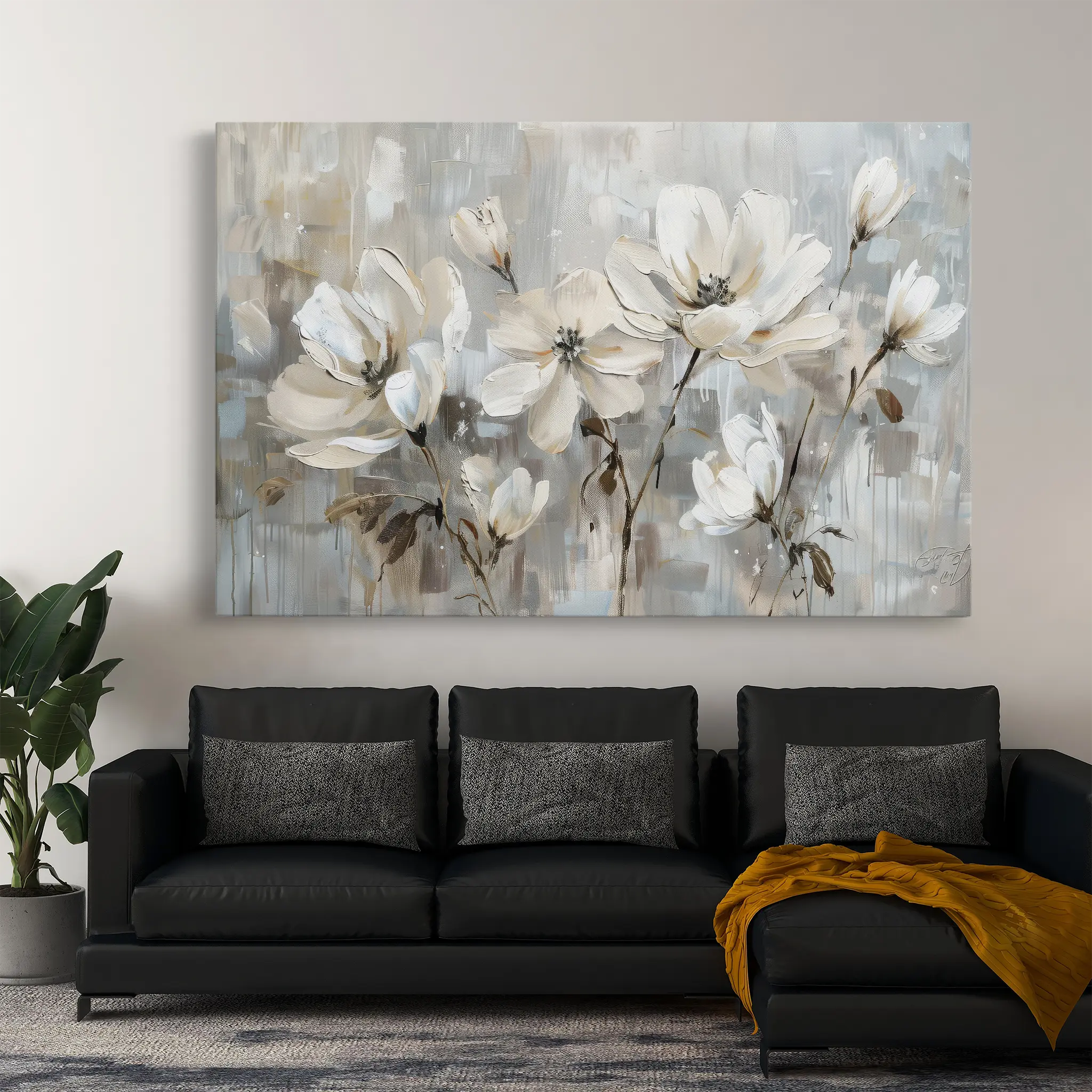 Floral Canvas Wall Art WAD483-F 90 x 60 cm / Stretched on hidden frame