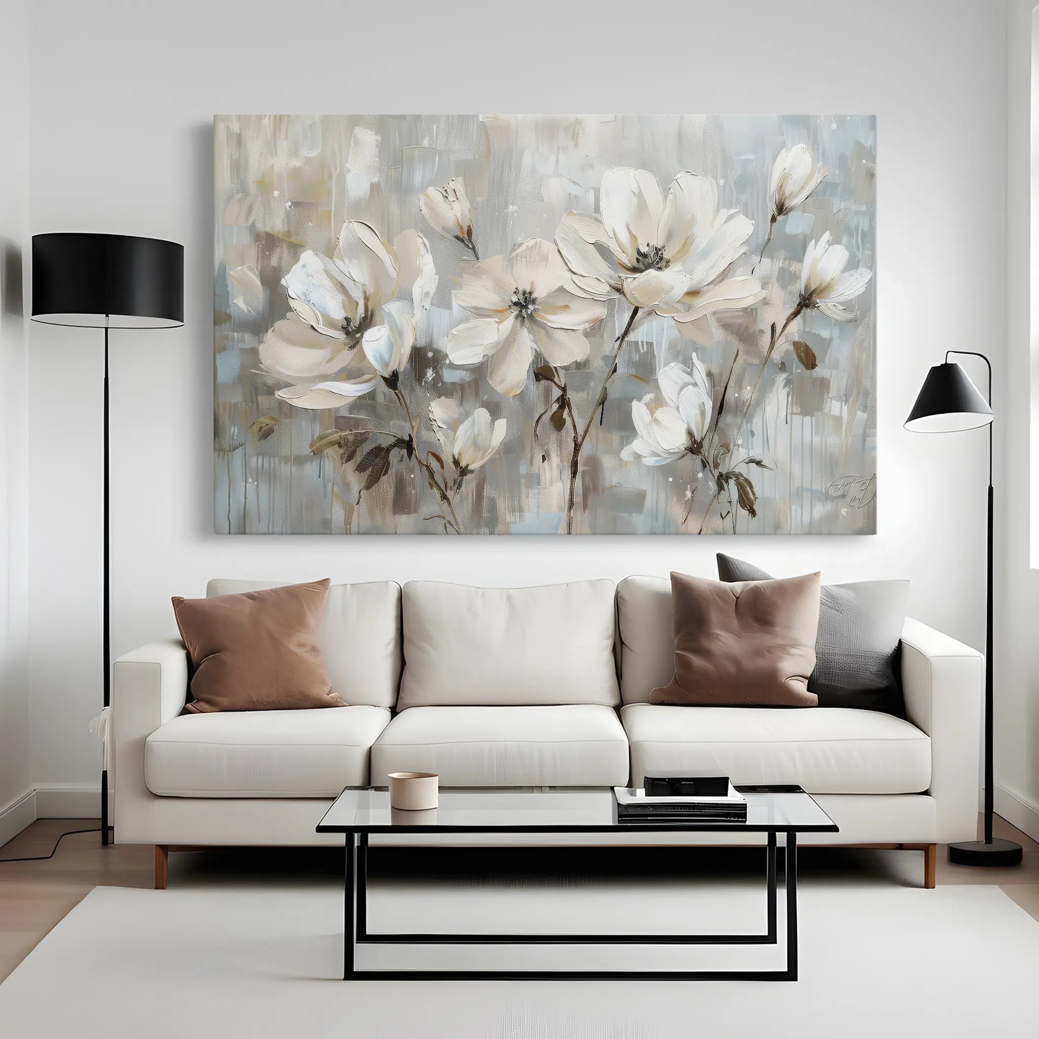 Floral Canvas Wall Art WAD483-F 90 x 60 cm / Stretched on hidden frame