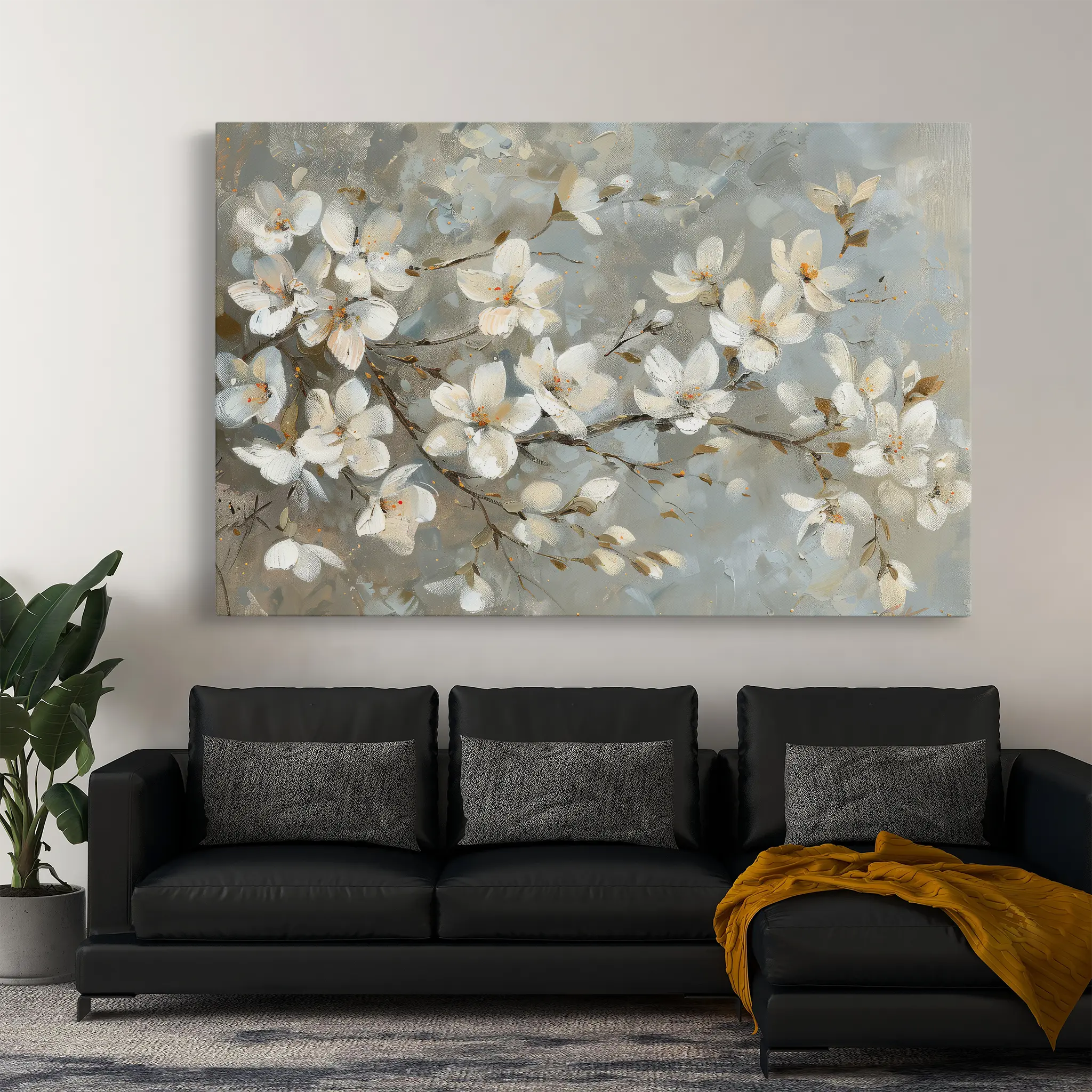 Floral Canvas Wall Art WAD484-F 90 x 60 cm / Stretched on hidden frame