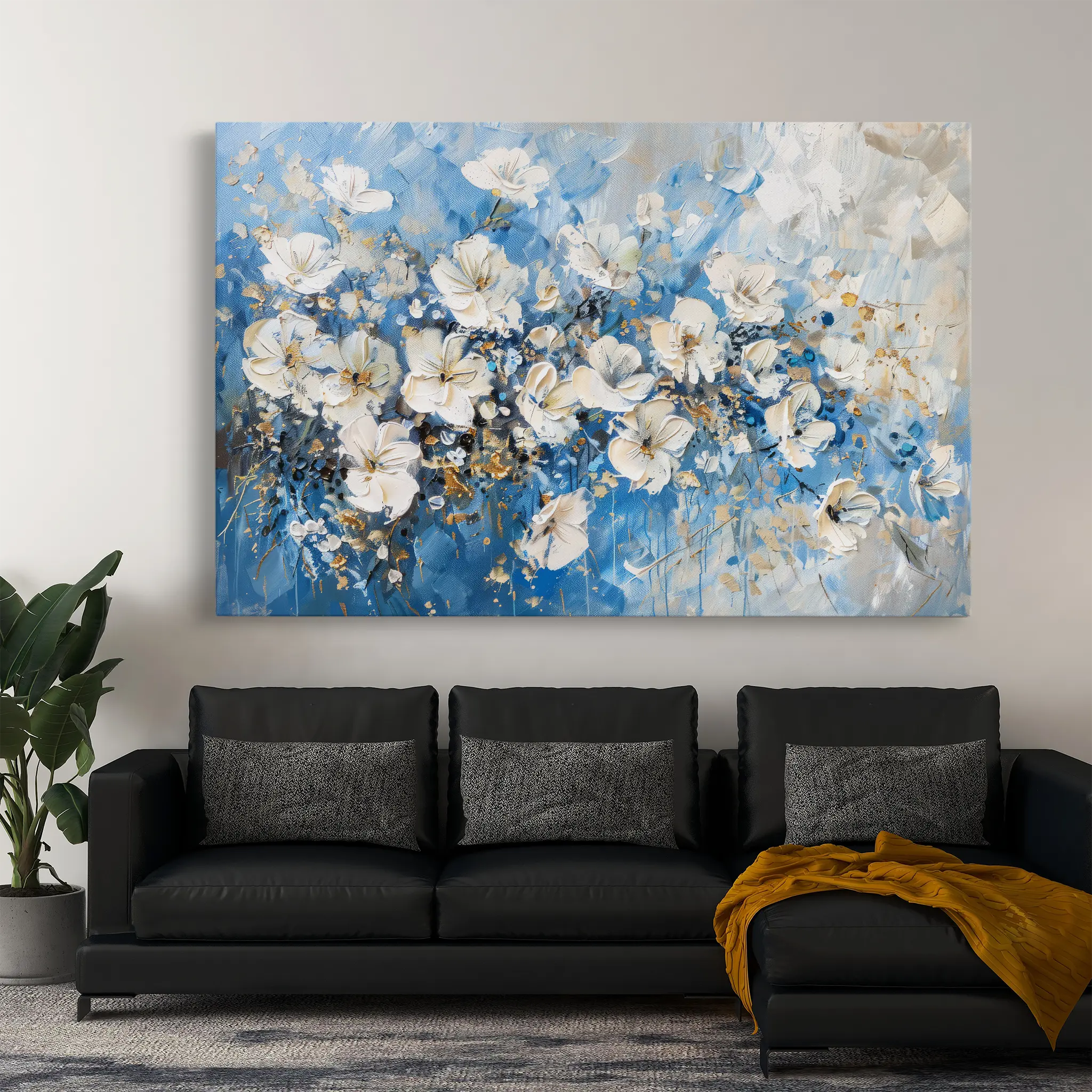 Floral Canvas Wall Art WAD485-F 90 x 60 cm / Stretched on hidden frame