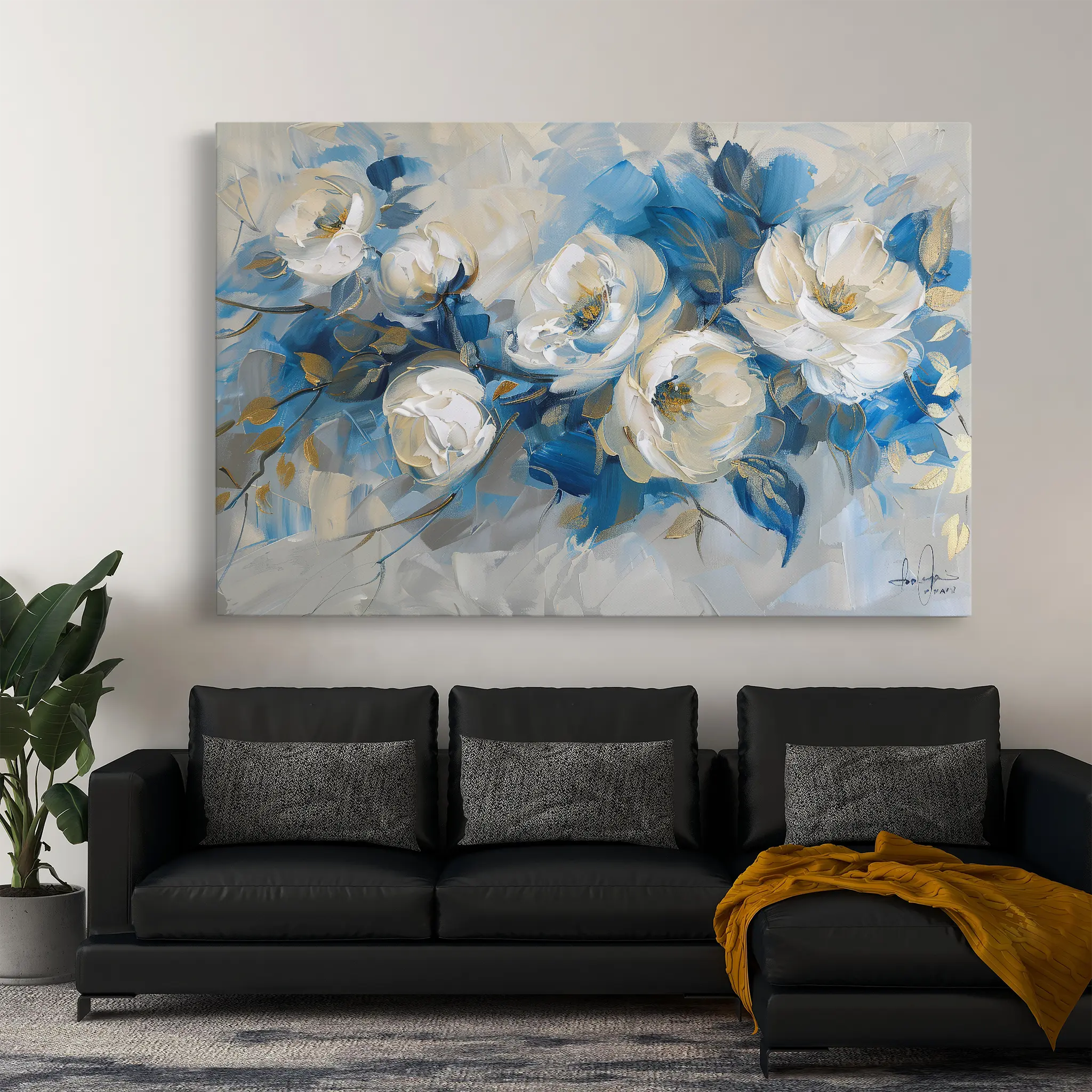 Floral Canvas Wall Art WAD486-F 90 x 60 cm / Stretched on hidden frame