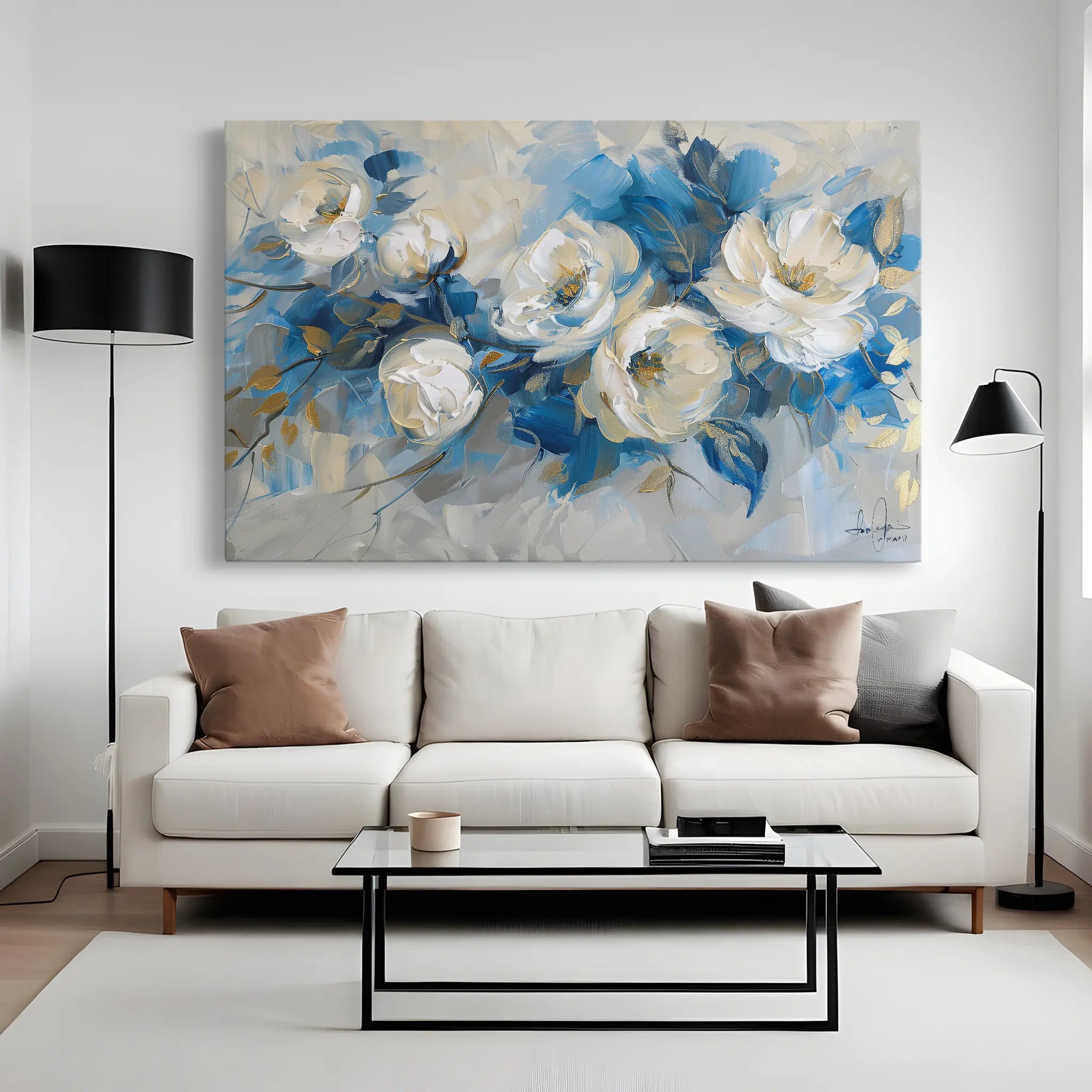 Floral Canvas Wall Art WAD486-F 90 x 60 cm / Stretched on hidden frame