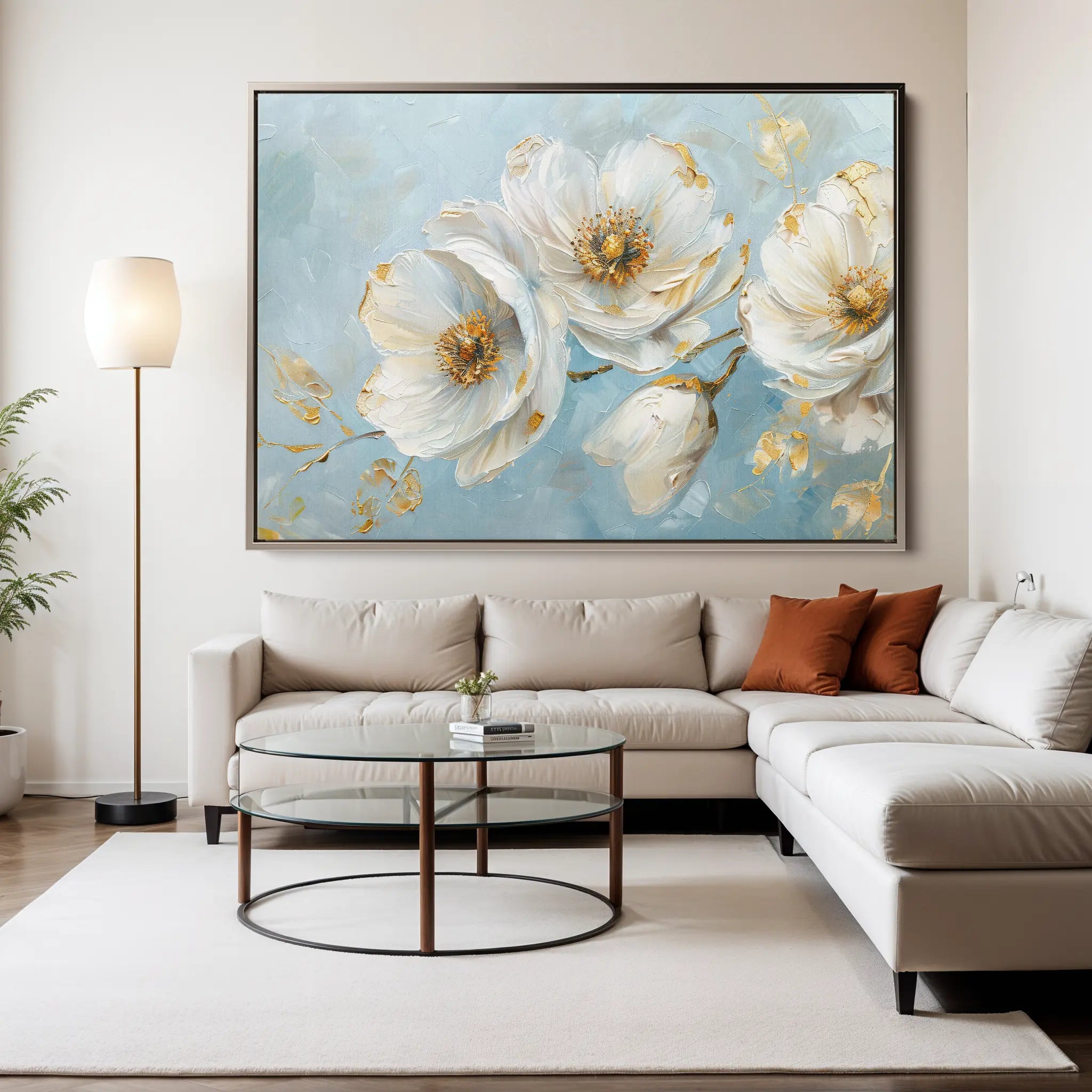 Floral Canvas Wall Art WAD487-F 90 x 60 cm / Stretched on hidden frame