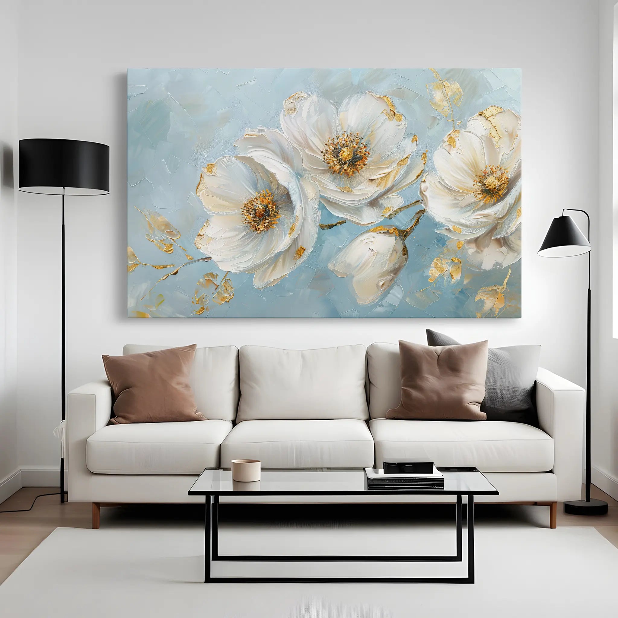 Floral Canvas Wall Art WAD487-F 90 x 60 cm / Stretched on hidden frame