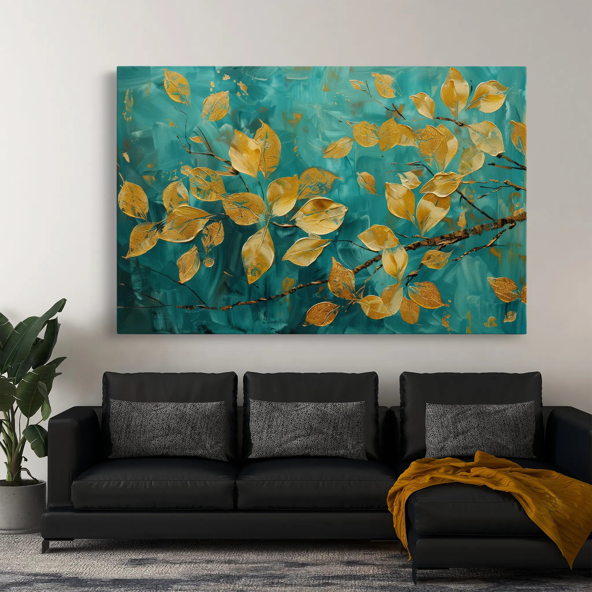 Floral Canvas Wall Art WAD488-F 90 x 60 cm / Stretched on hidden frame