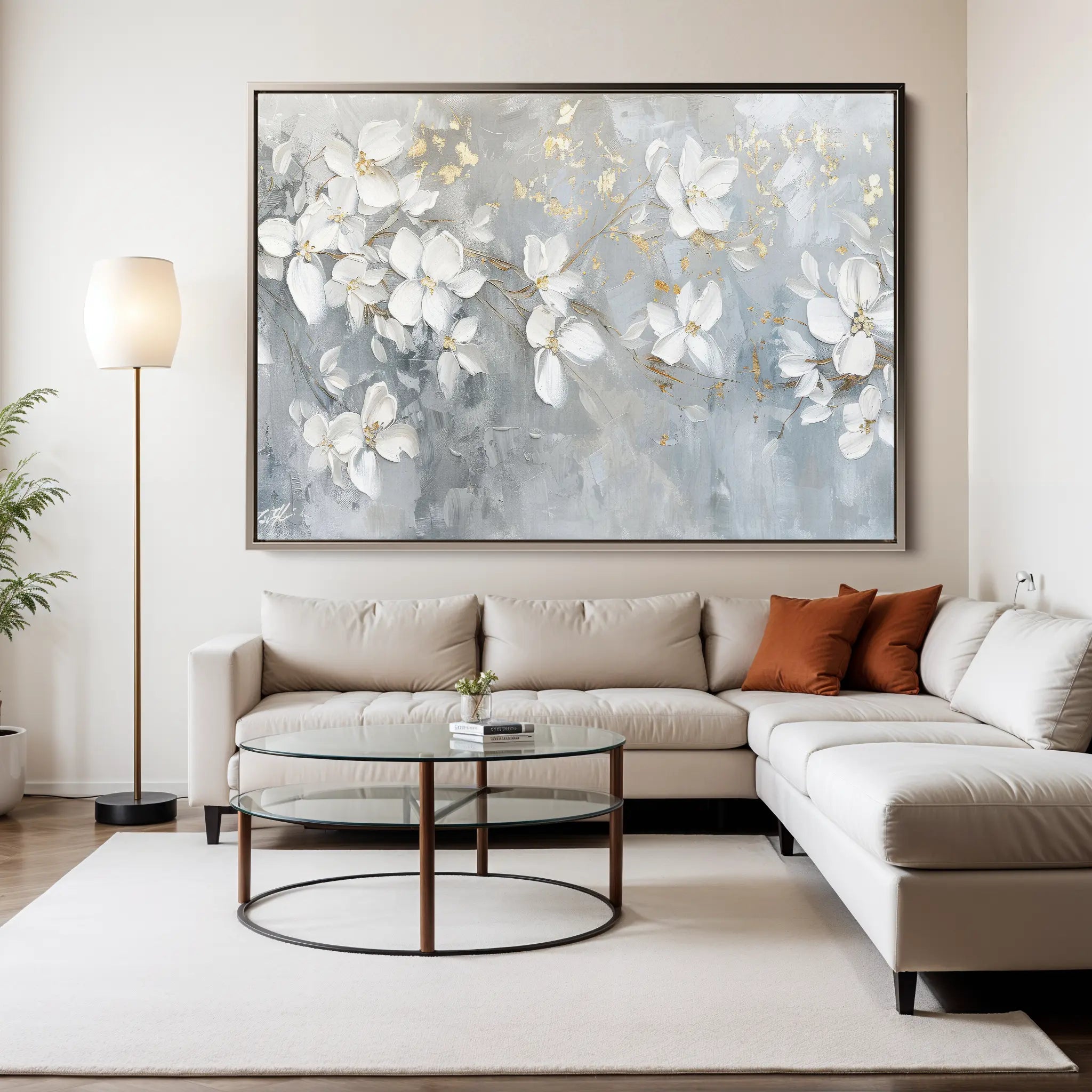 Floral Canvas Wall Art WAD490-F 90 x 60 cm / Stretched on hidden frame