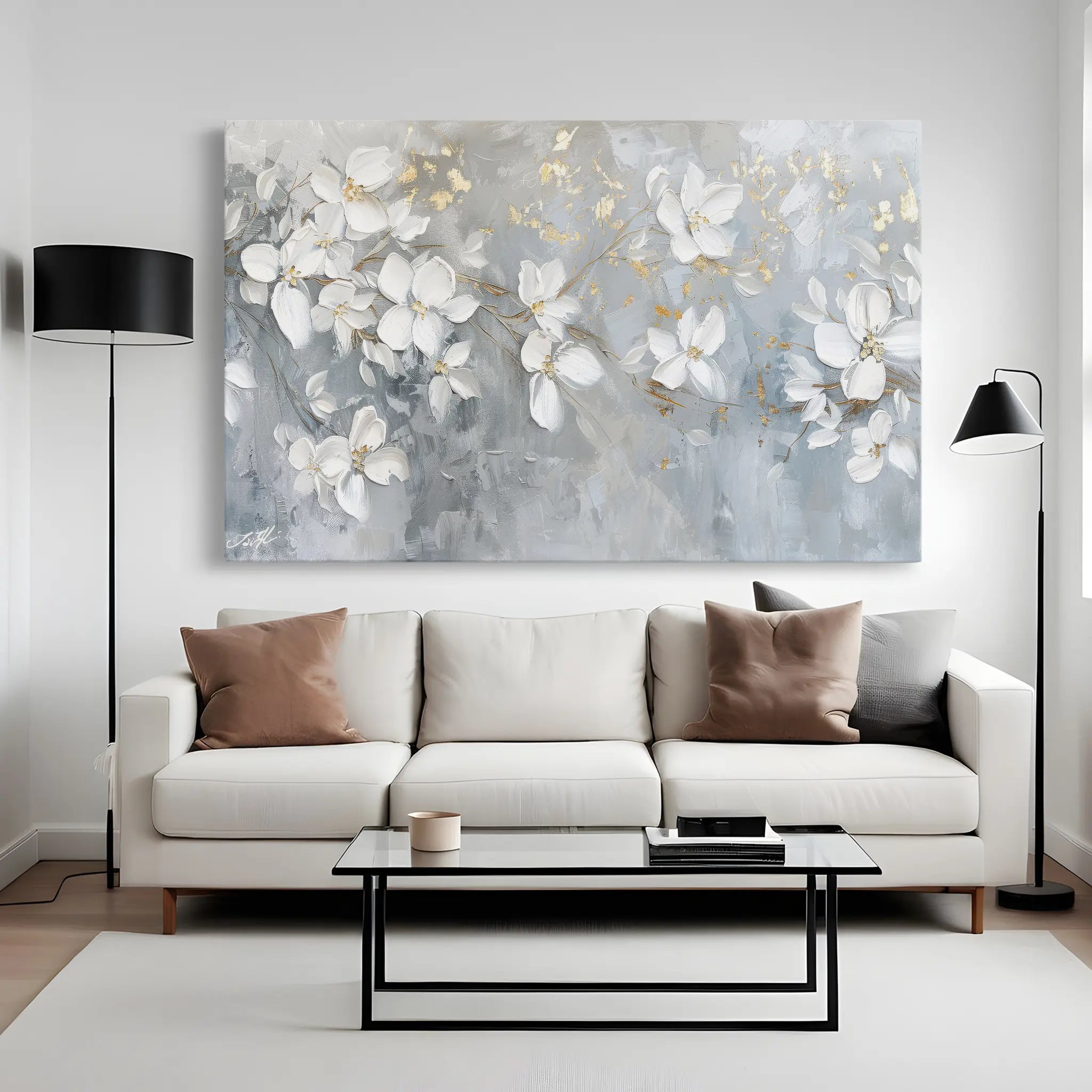 Floral Canvas Wall Art WAD490-F 90 x 60 cm / Stretched on hidden frame