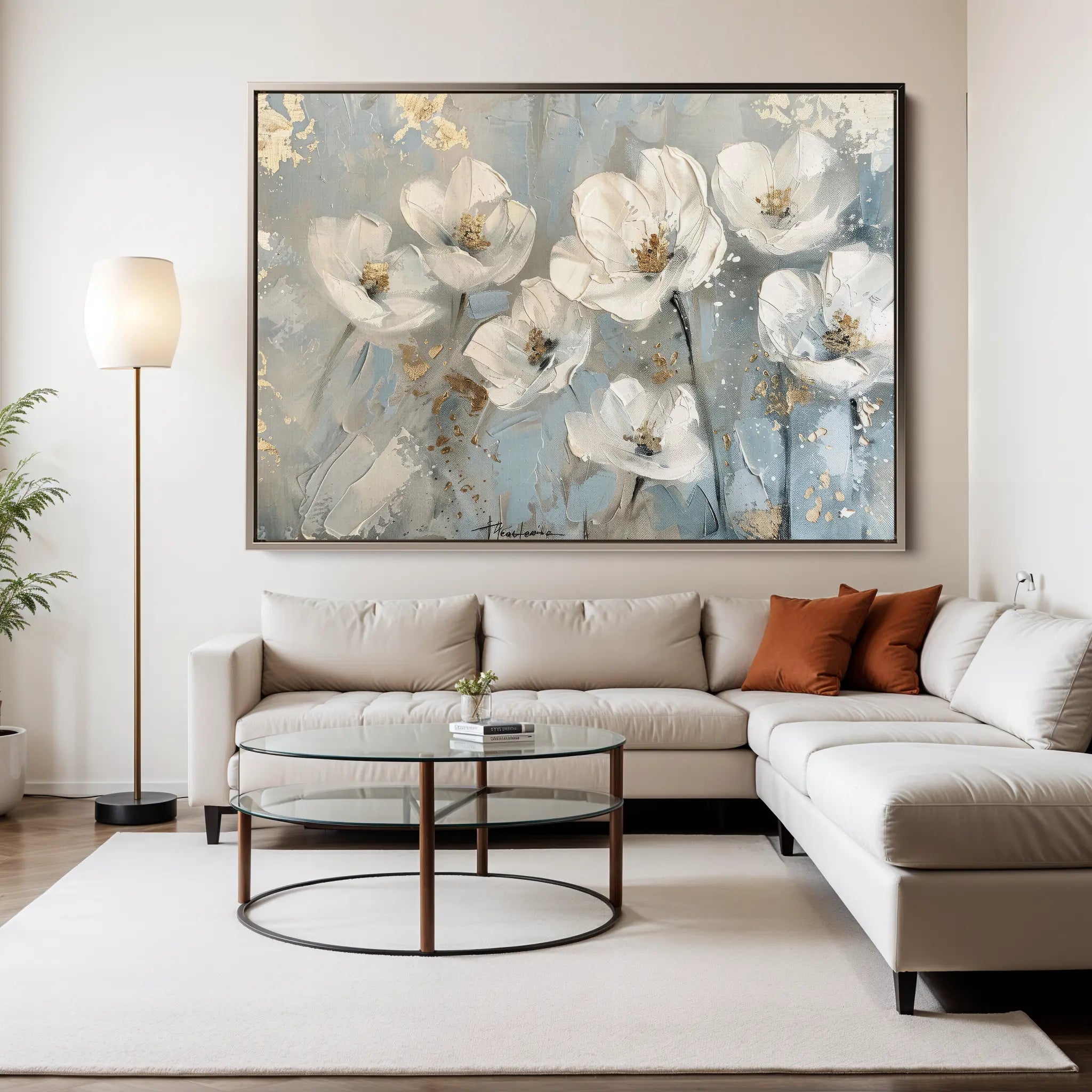 Floral Canvas Wall Art WAD491-F 90 x 60 cm / Stretched on hidden frame