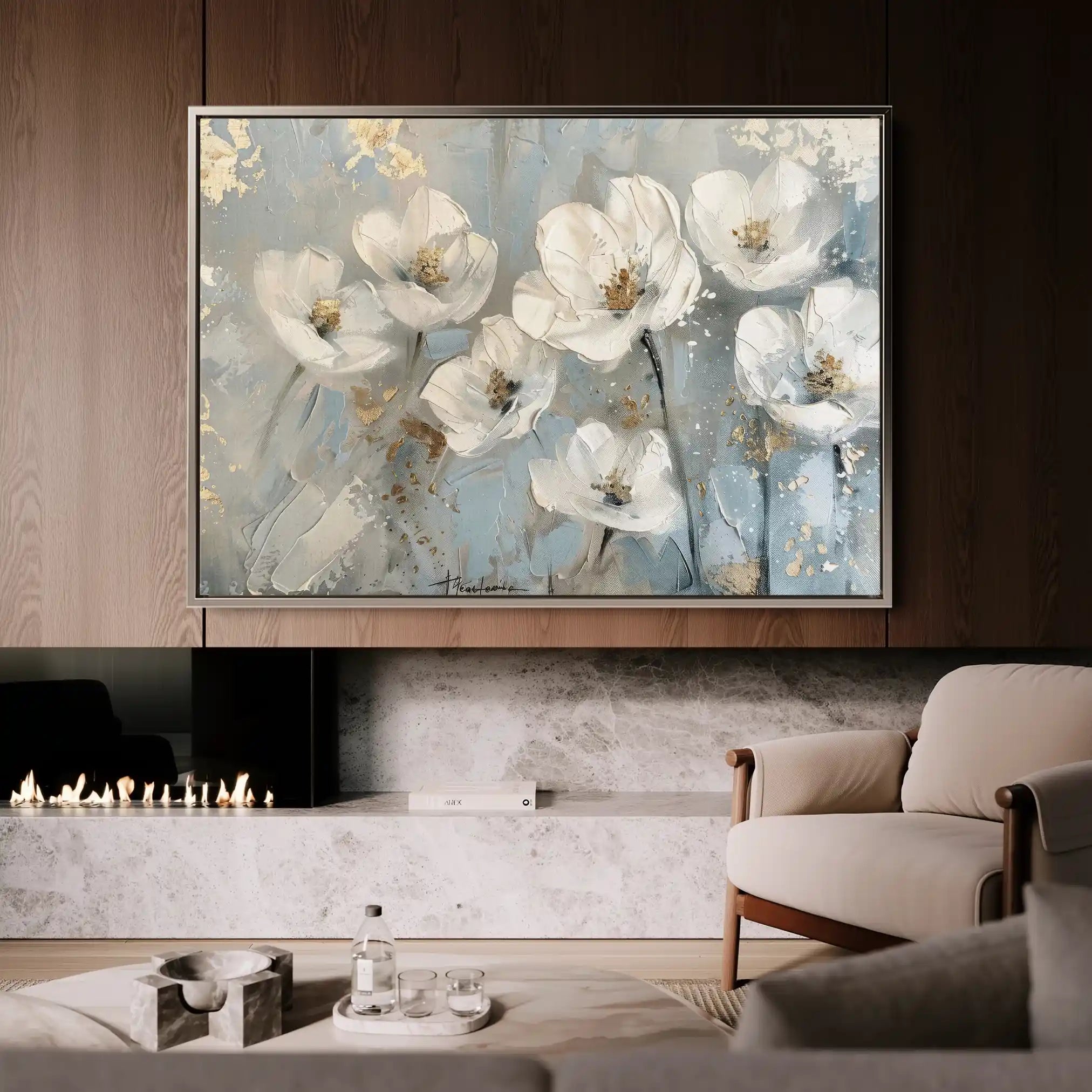 Floral Canvas Wall Art WAD491-F 90 x 60 cm / Stretched on hidden frame