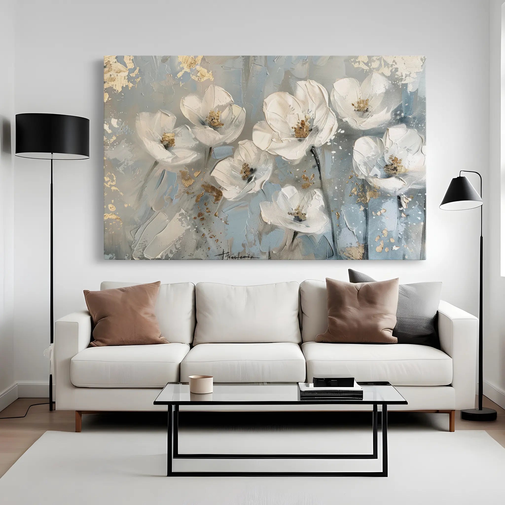 Floral Canvas Wall Art WAD491-F 90 x 60 cm / Stretched on hidden frame