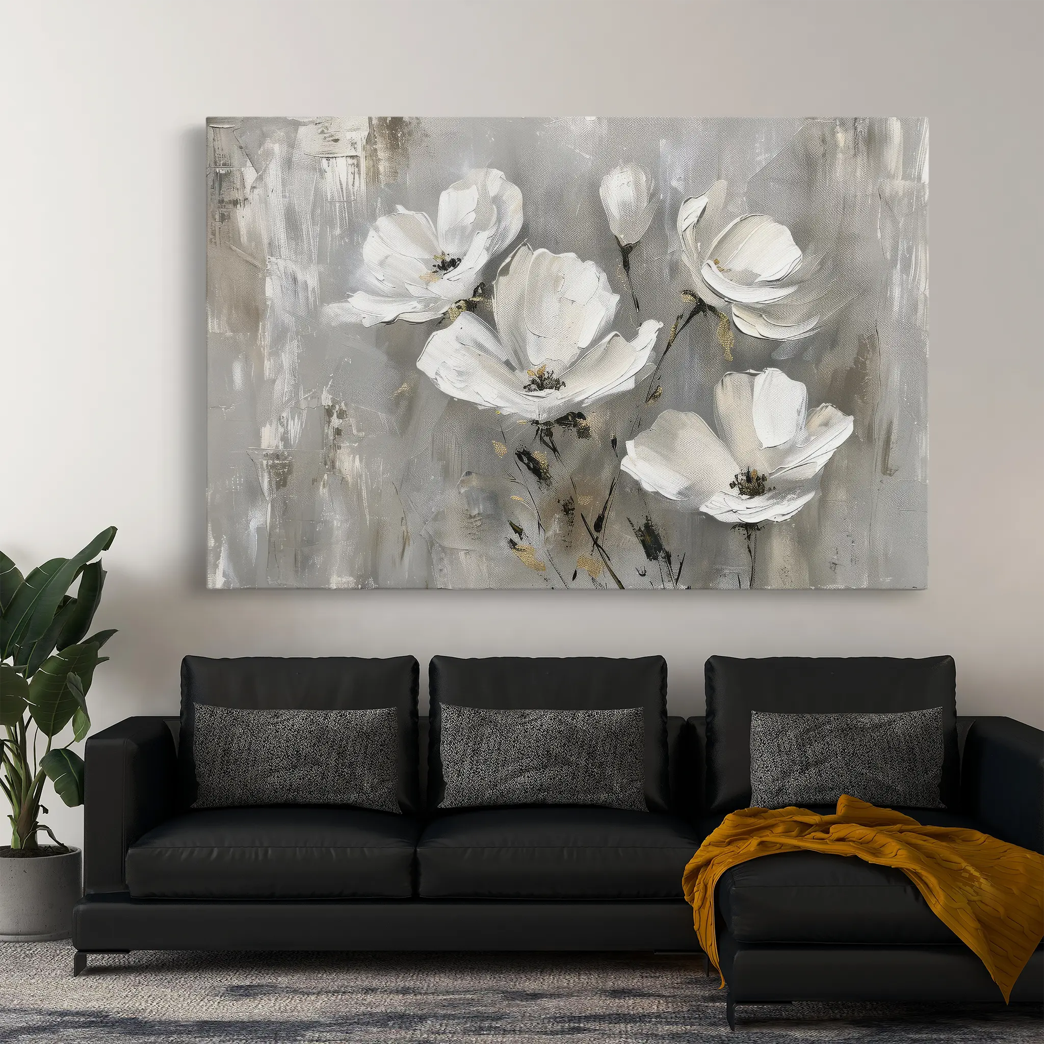 Floral Canvas Wall Art WAD492-F 90 x 60 cm / Stretched on hidden frame