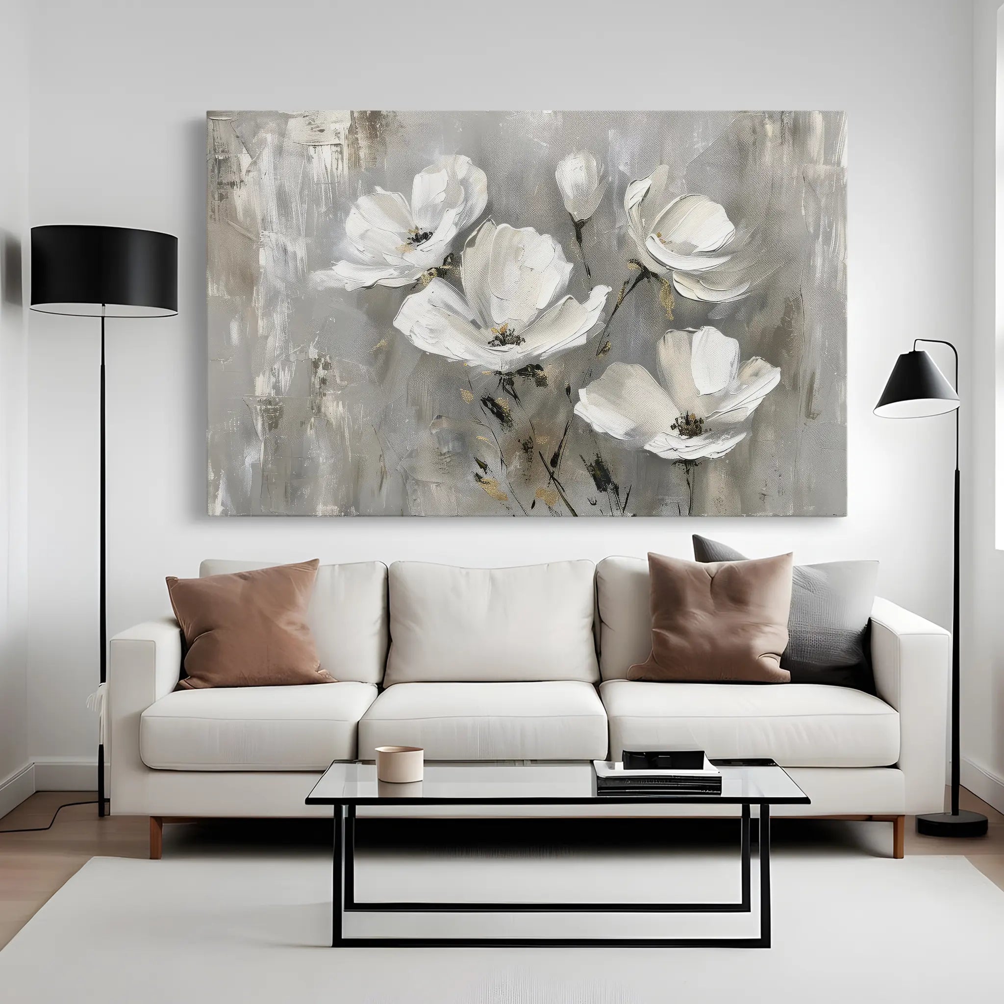 Floral Canvas Wall Art WAD492-F 90 x 60 cm / Stretched on hidden frame