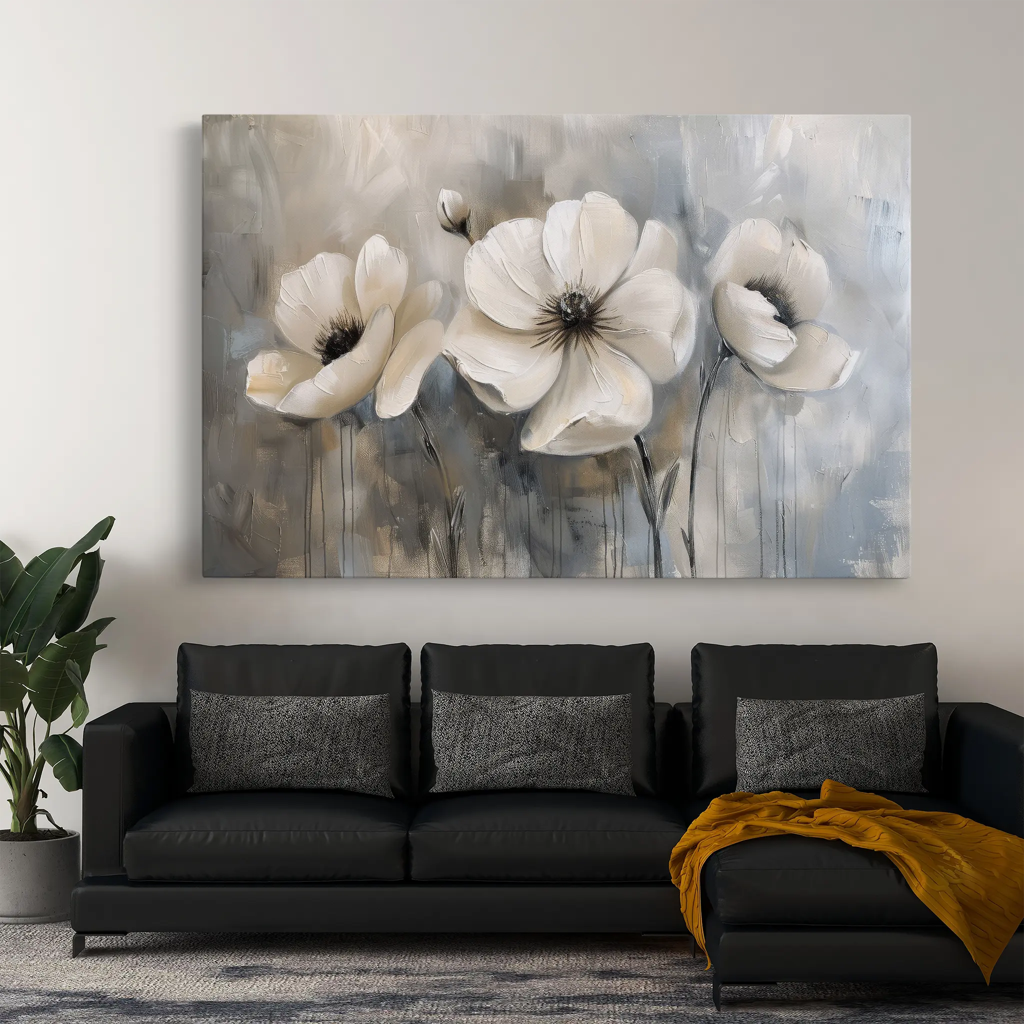 Floral Canvas Wall Art WAD493-F 90 x 60 cm / Stretched on hidden frame