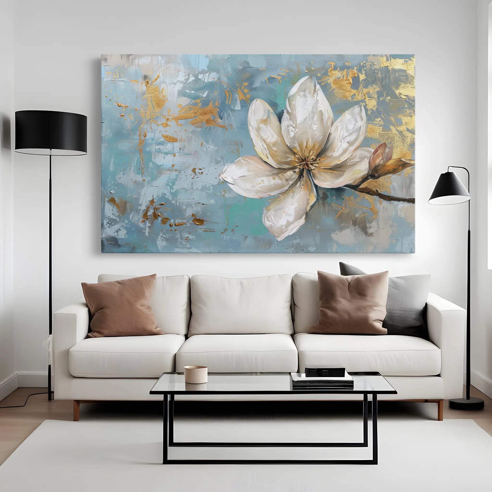 Floral Canvas Wall Art WAD494-F 90 x 60 cm / Stretched on hidden frame