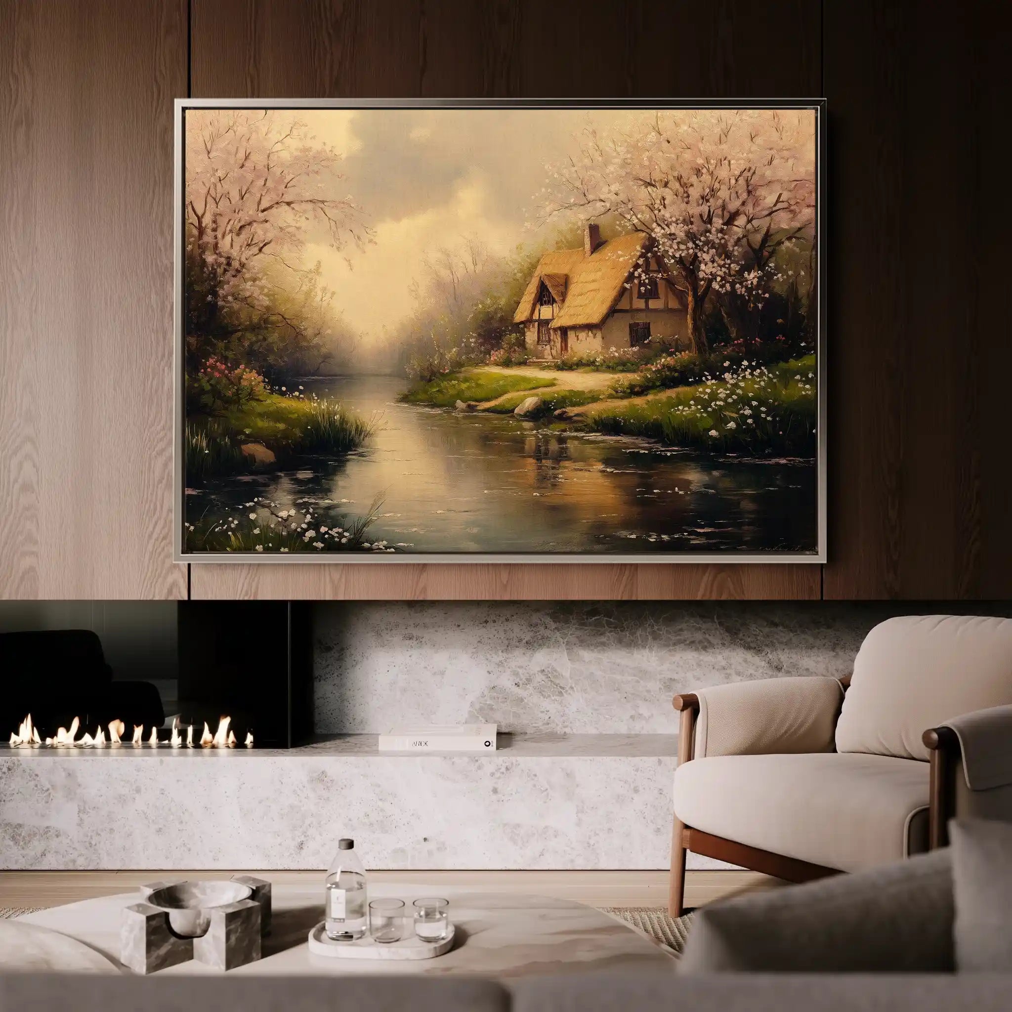 Landscape 494 Canvas Art 90 x 60 cm / Stretched on hidden frame