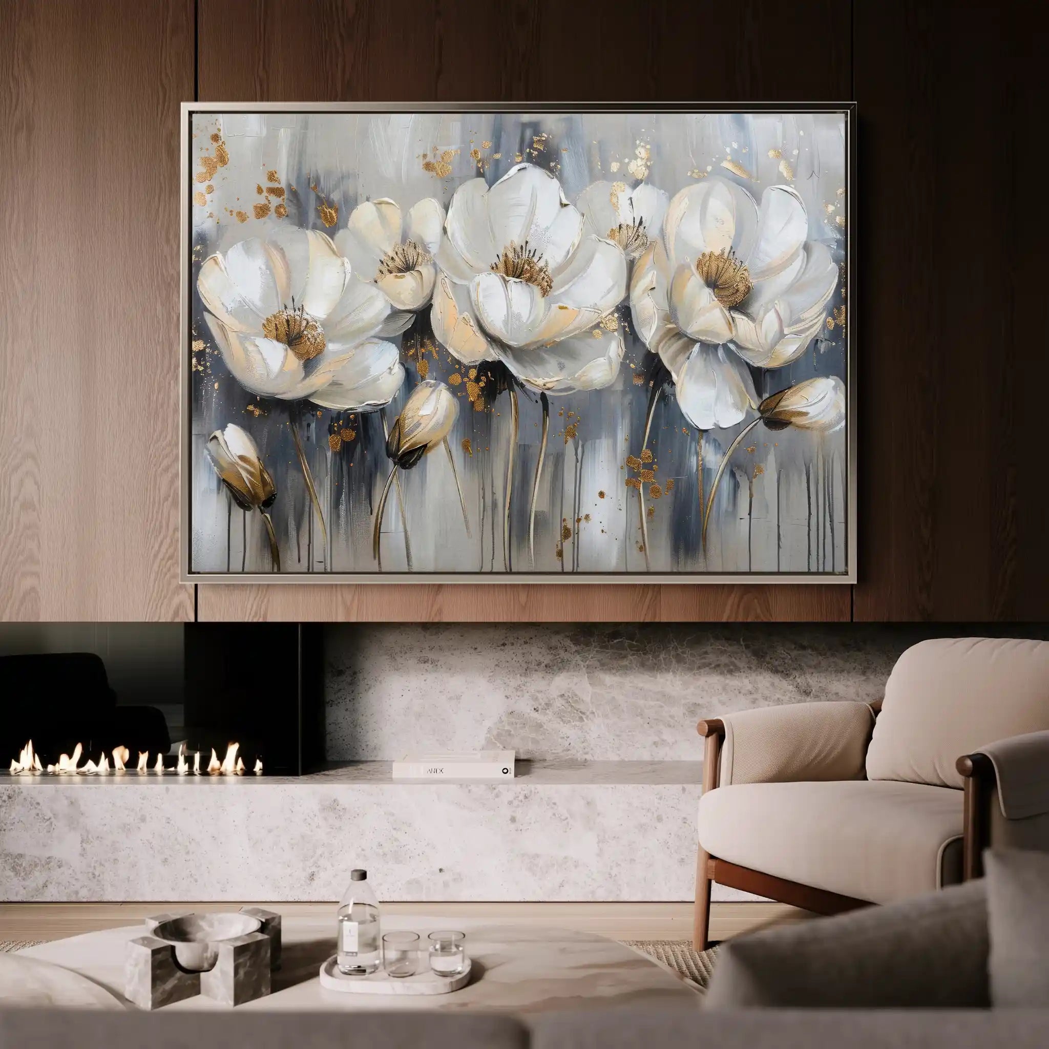 Floral Canvas Wall Art WAD495-F 90 x 60 cm / Stretched on hidden frame