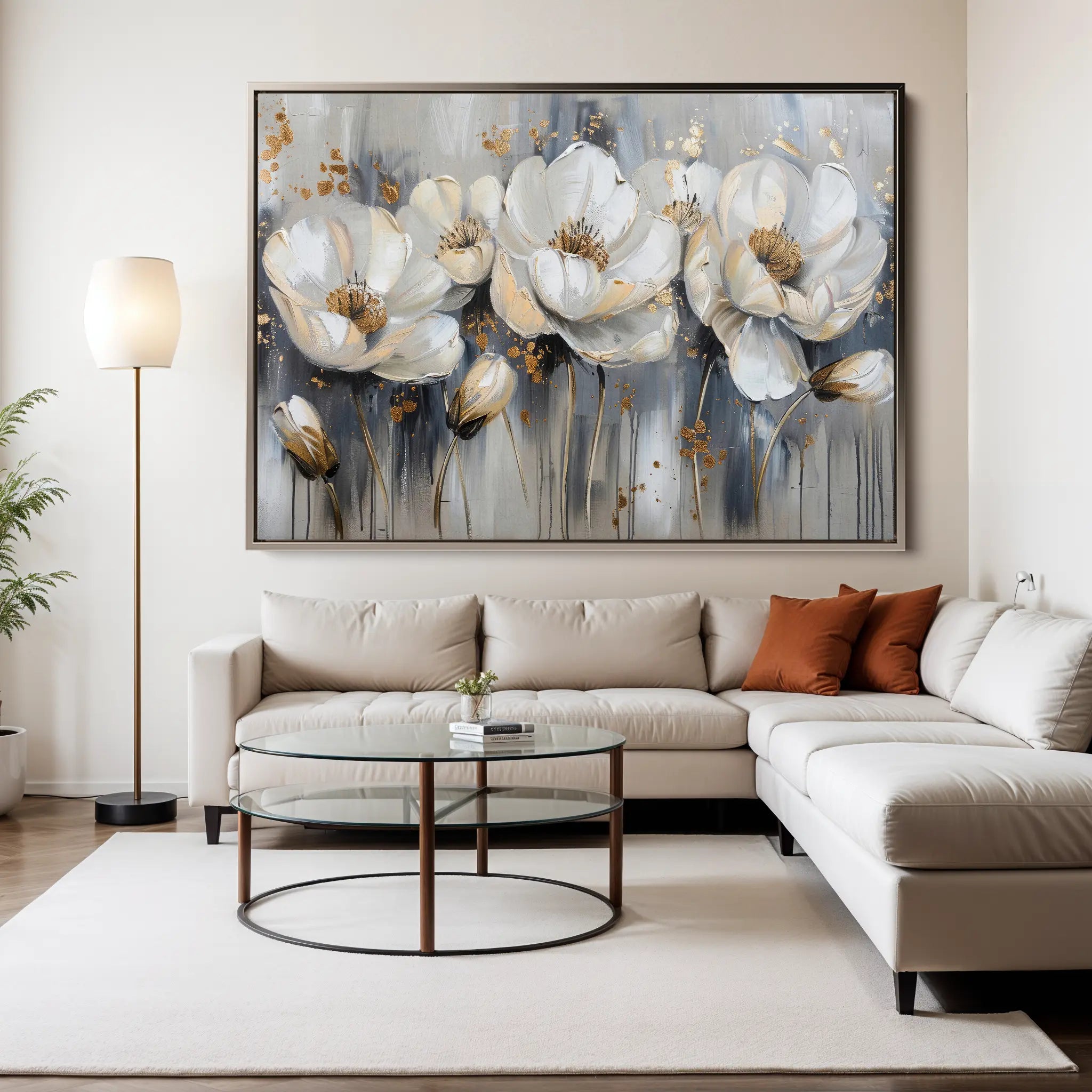 Floral Canvas Wall Art WAD495-F 90 x 60 cm / Stretched on hidden frame