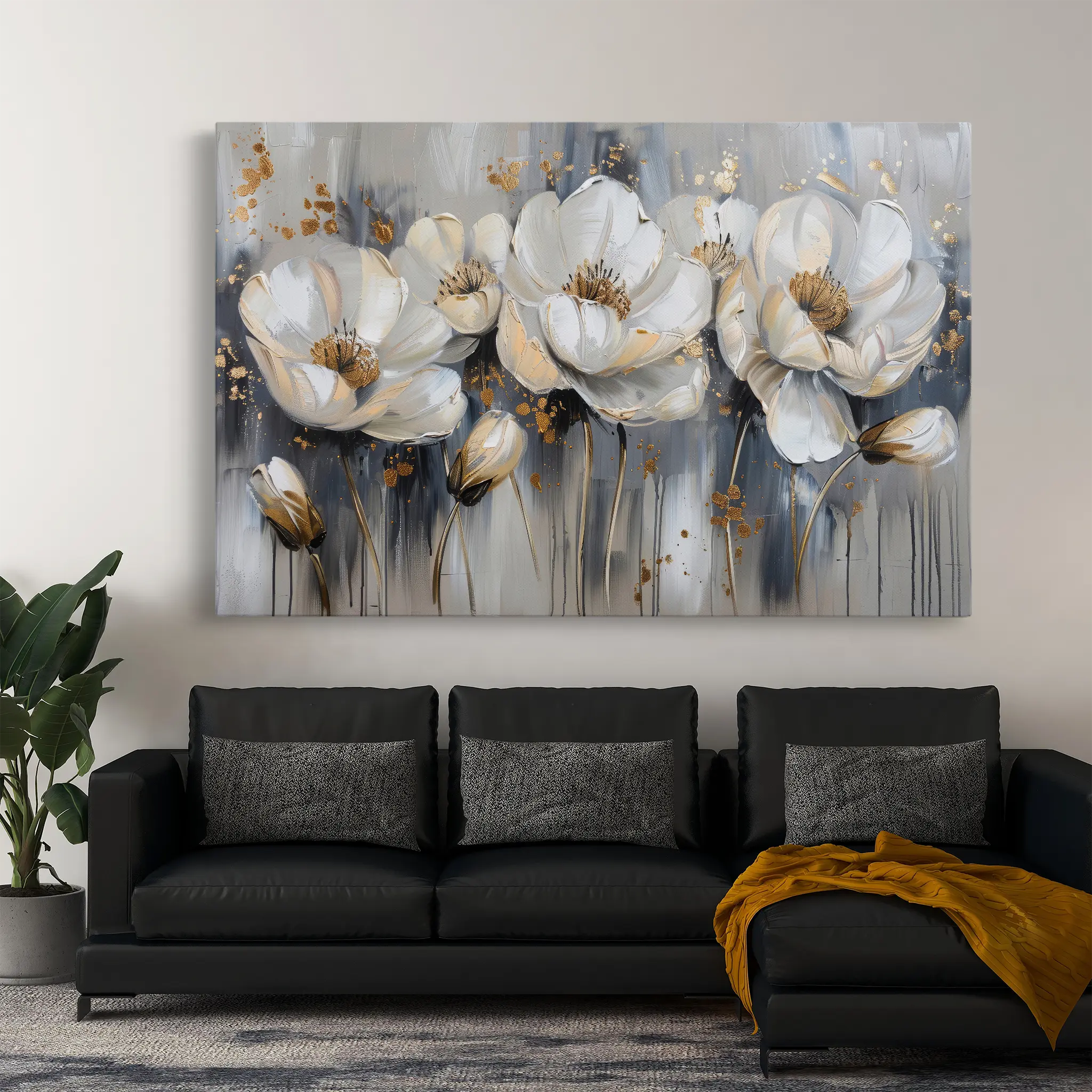 Floral Canvas Wall Art WAD495-F 90 x 60 cm / Stretched on hidden frame