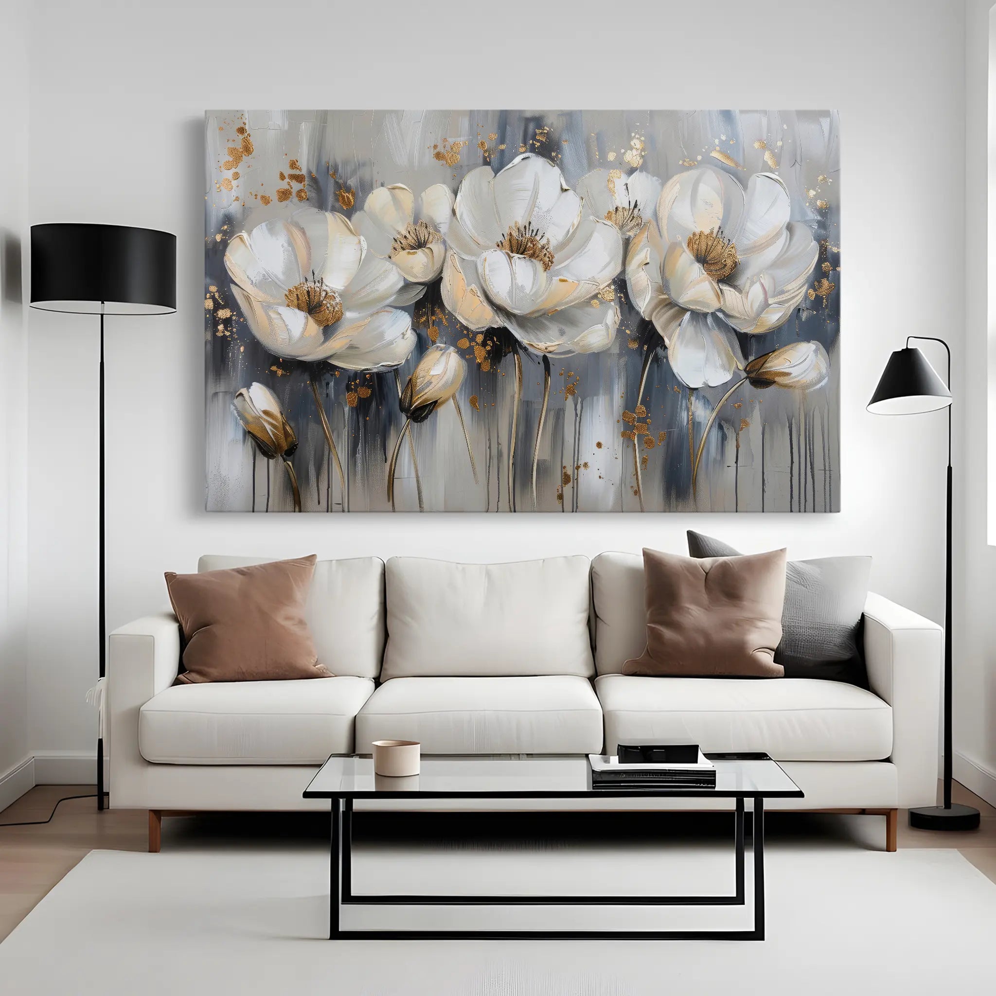 Floral Canvas Wall Art WAD495-F 90 x 60 cm / Stretched on hidden frame