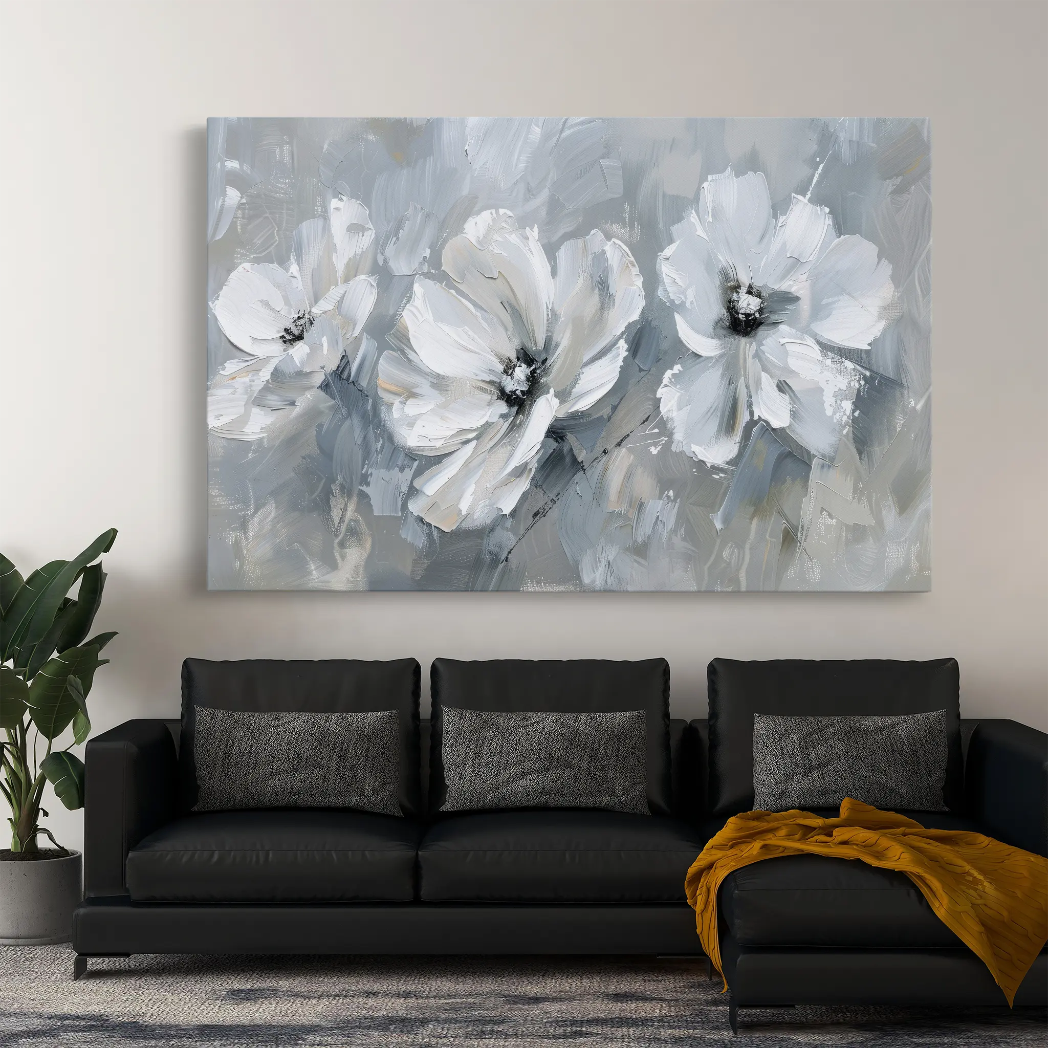 Floral Canvas Wall Art WAD496-F 90 x 60 cm / Stretched on hidden frame