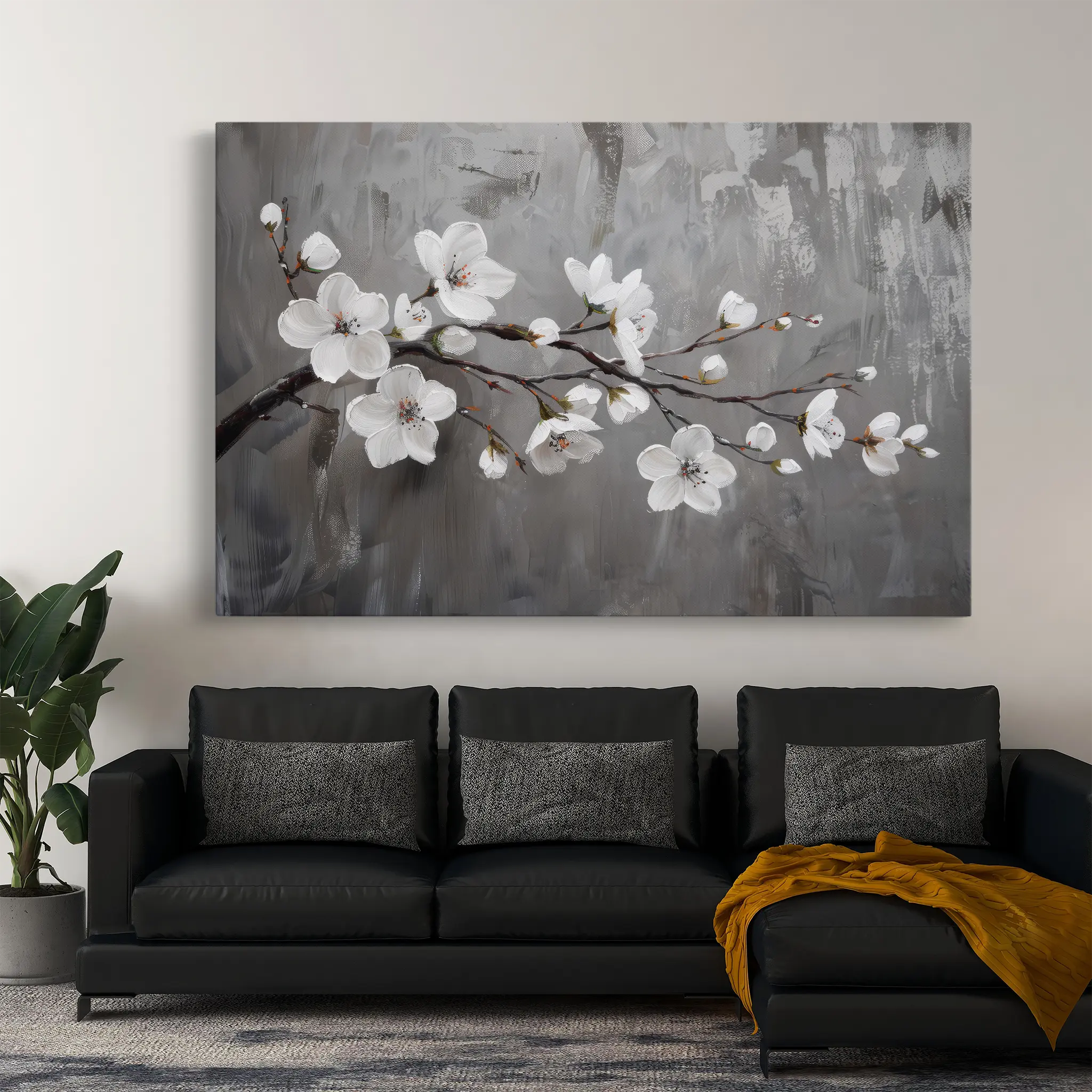 Floral Canvas Wall Art WAD497-F 90 x 60 cm / Stretched on hidden frame