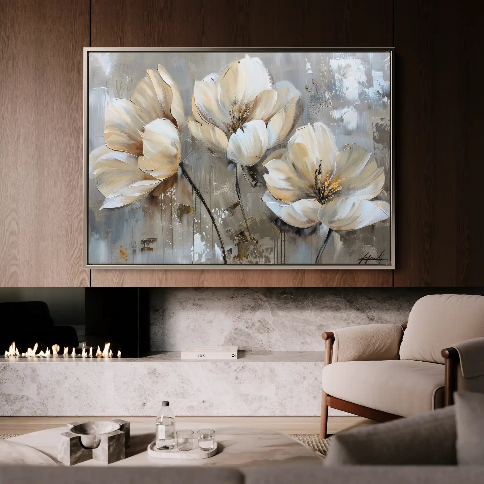 Floral Canvas Wall Art WAD498-F 90 x 60 cm / Stretched on hidden frame