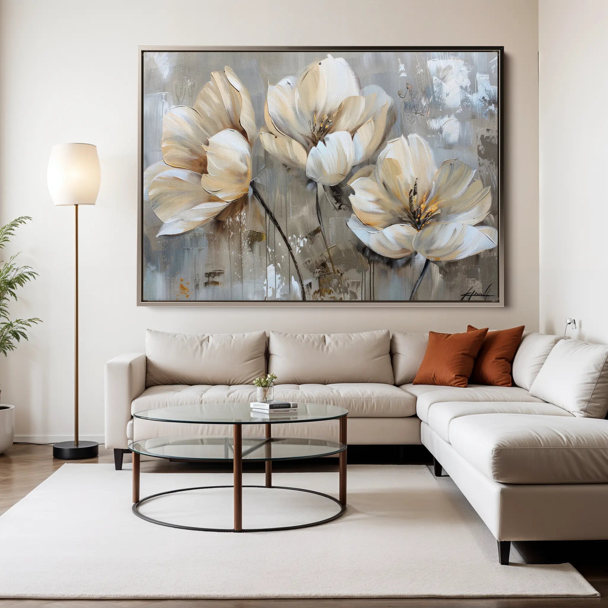 Floral Canvas Wall Art WAD498-F 90 x 60 cm / Stretched on hidden frame