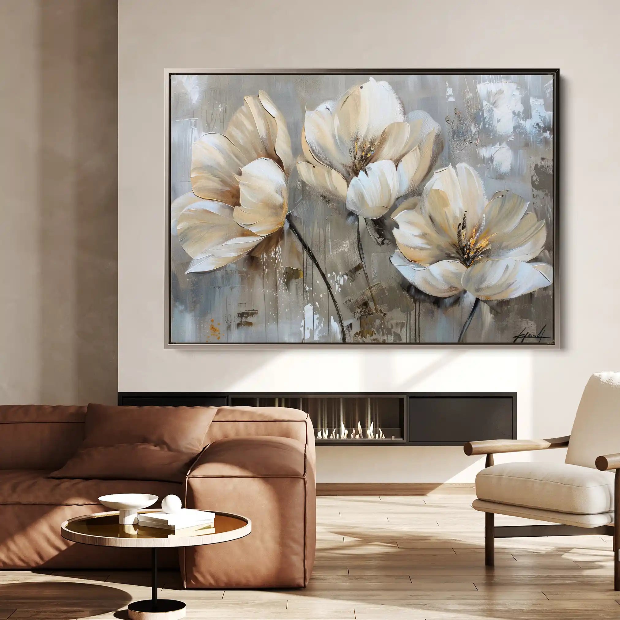 Floral Canvas Wall Art WAD498-F 90 x 60 cm / Stretched on hidden frame