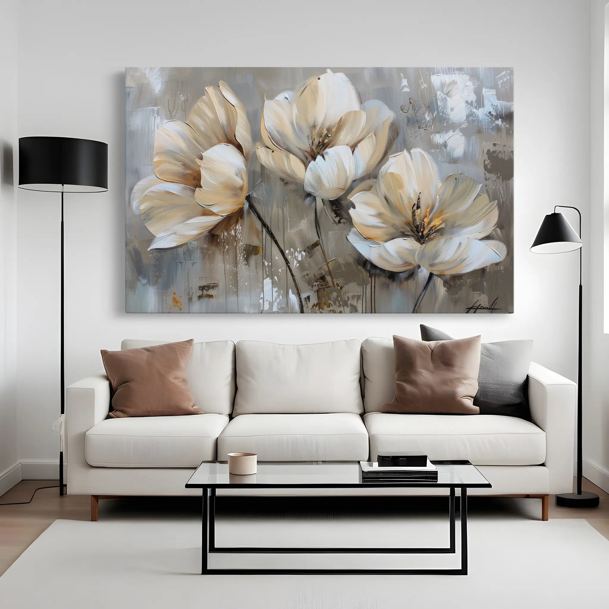 Floral Canvas Wall Art WAD498-F 90 x 60 cm / Stretched on hidden frame