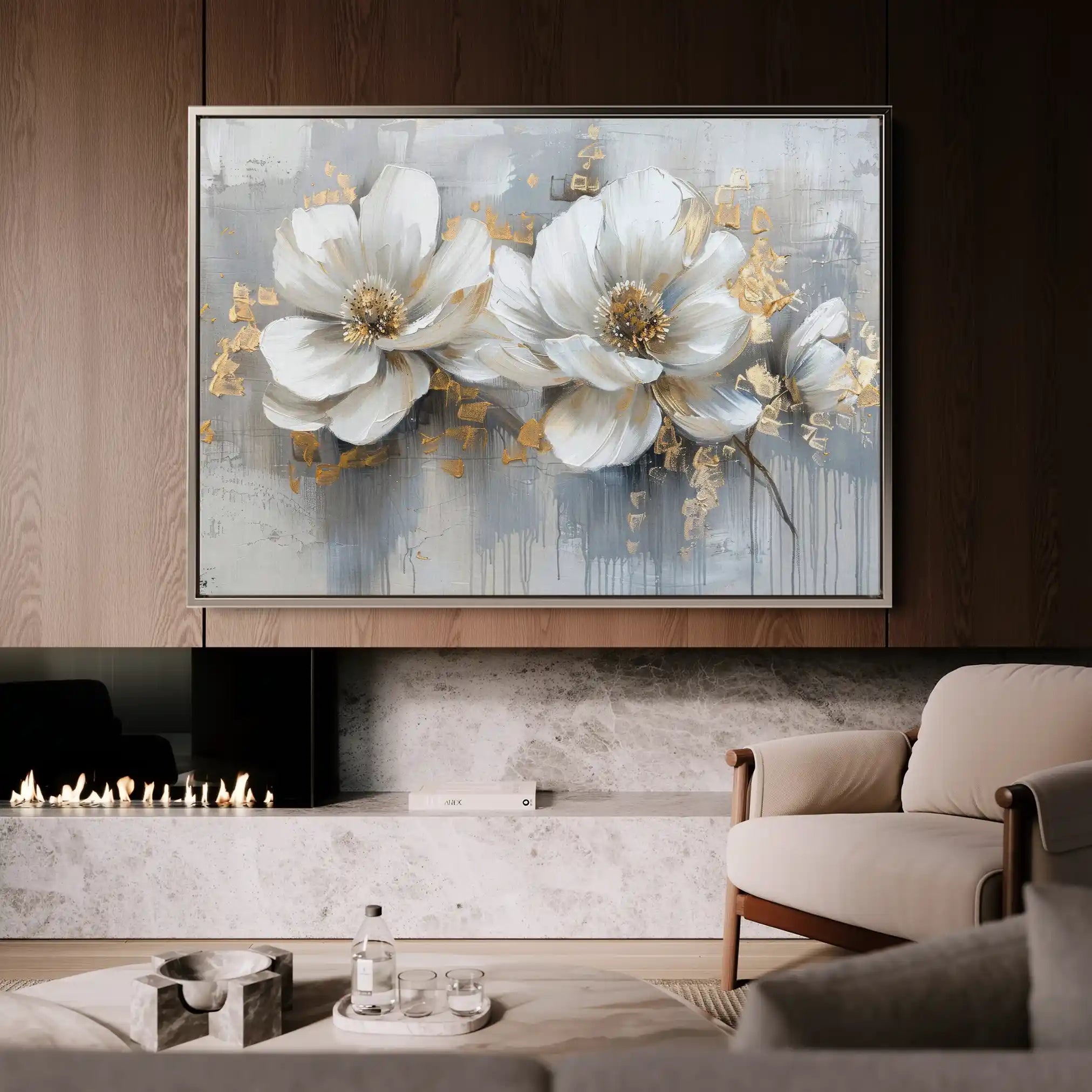 Floral Canvas Wall Art WAD499-F 90 x 60 cm / Stretched on hidden frame