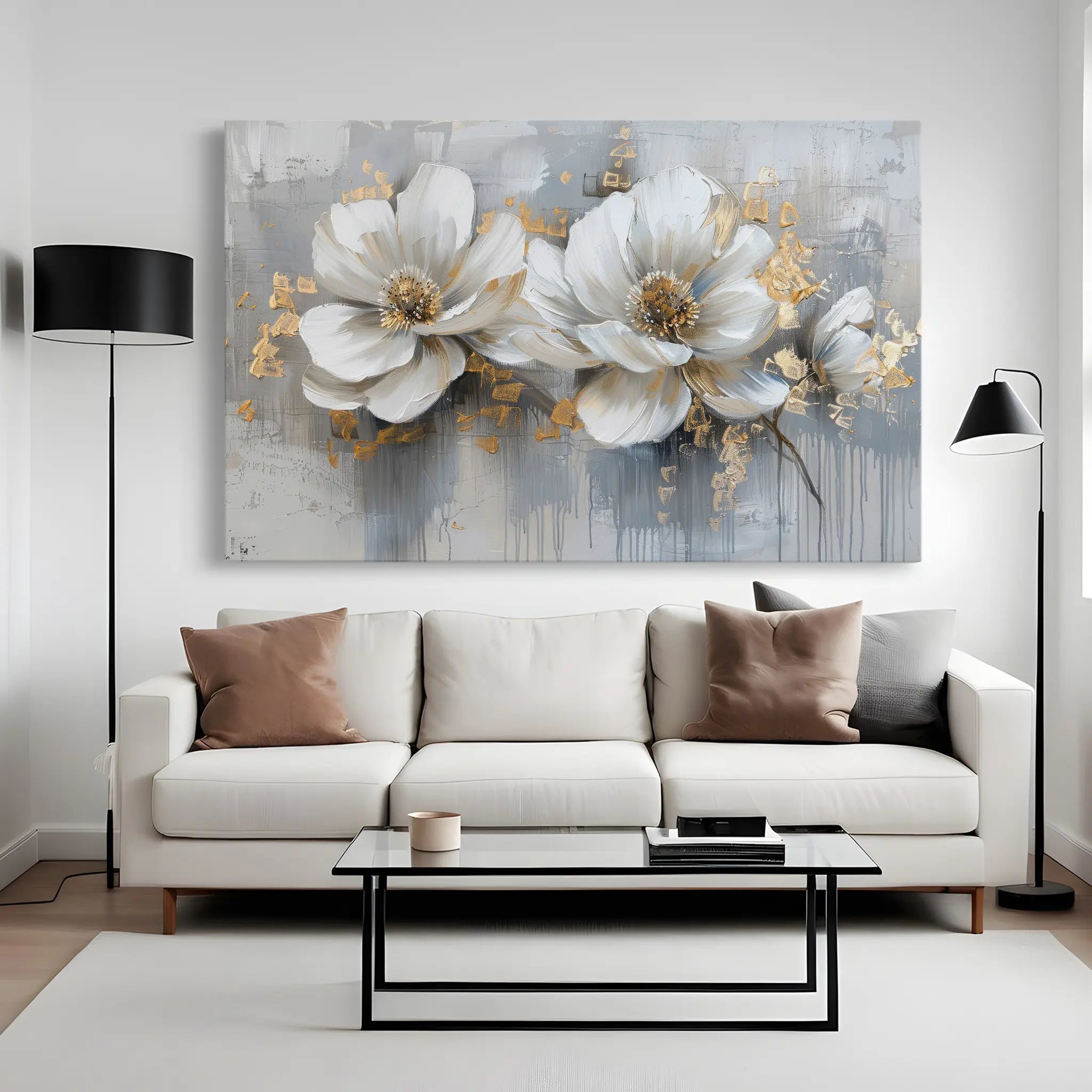 Floral Canvas Wall Art WAD499-F 90 x 60 cm / Stretched on hidden frame