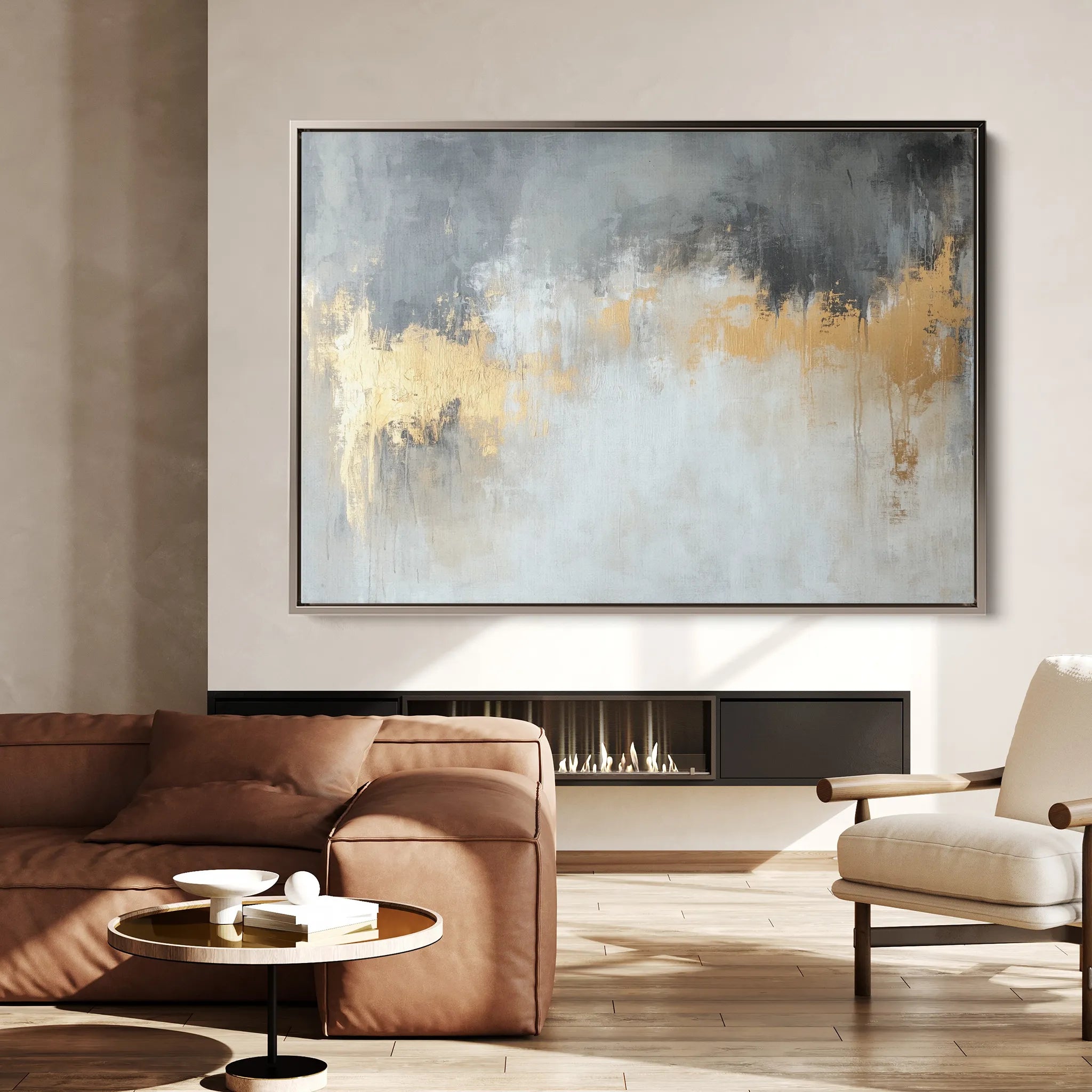 Abstract Canvas Wall Art WAD500-A 90 x 60 cm / Stretched on hidden frame