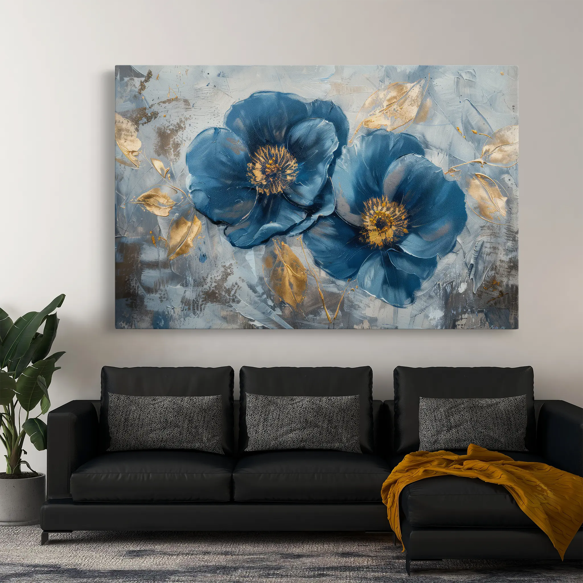 Floral Canvas Wall Art WAD500-F 90 x 60 cm / Stretched on hidden frame