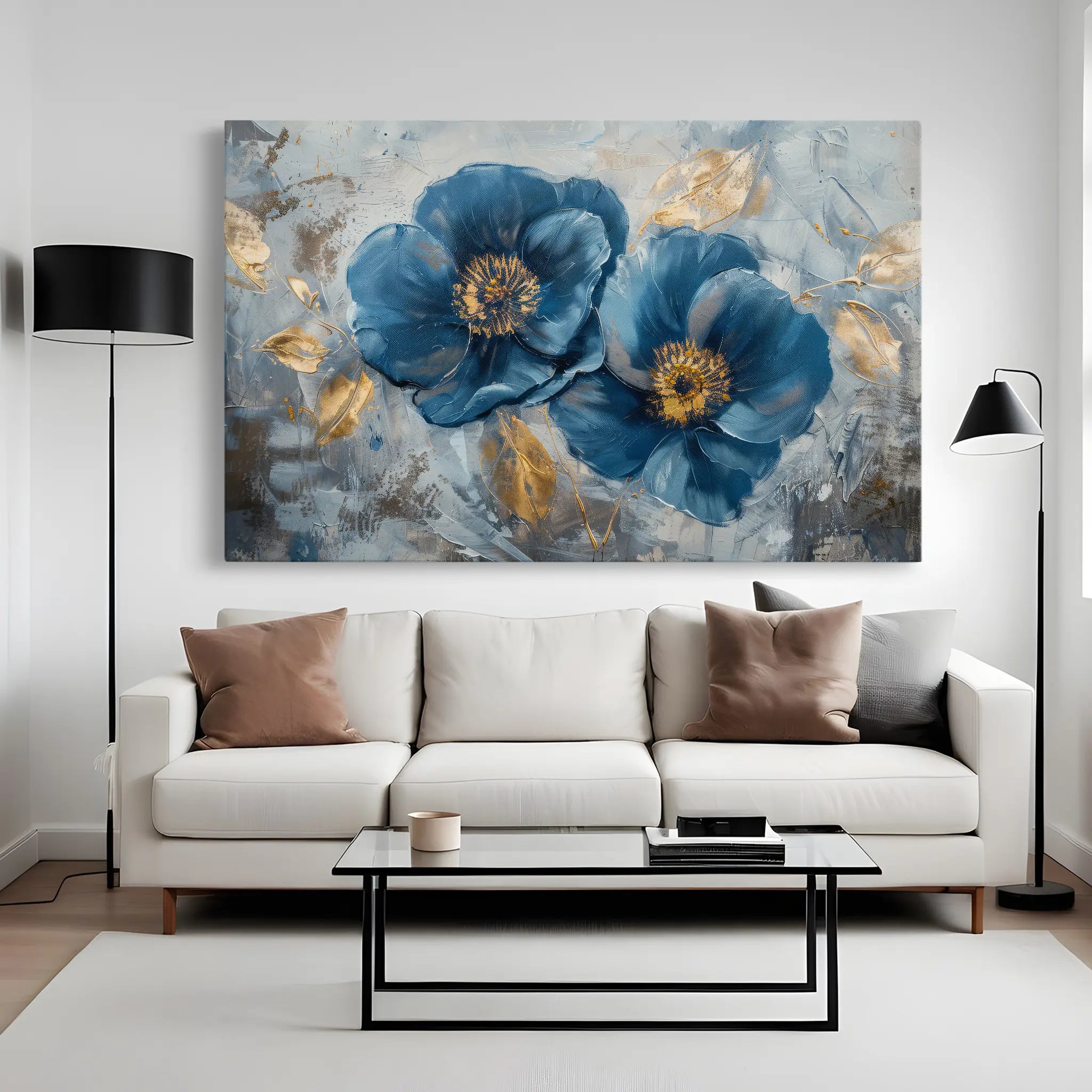 Floral Canvas Wall Art WAD500-F 90 x 60 cm / Stretched on hidden frame