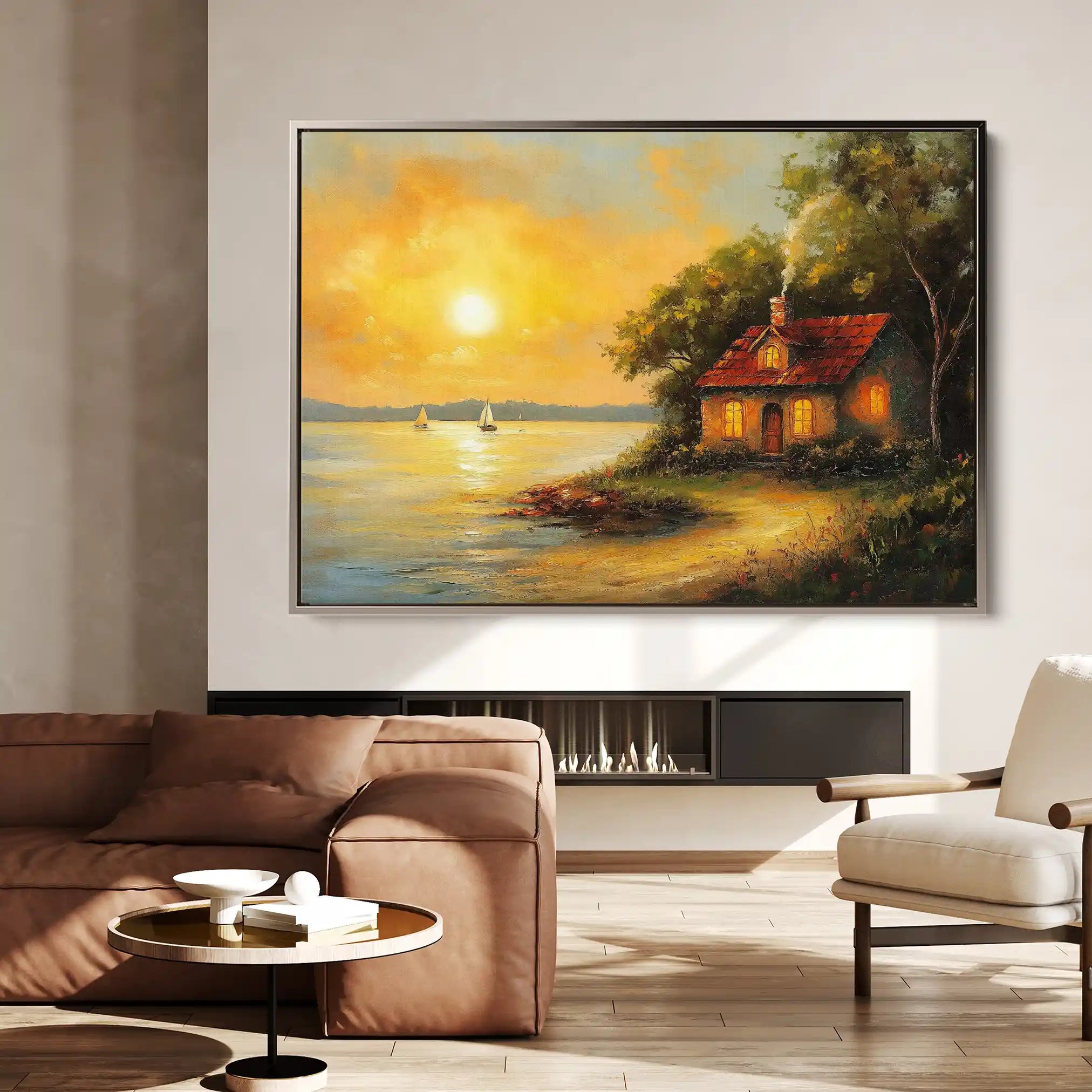 Landscape 500 Canvas Art 90 x 60 cm / Stretched on hidden frame