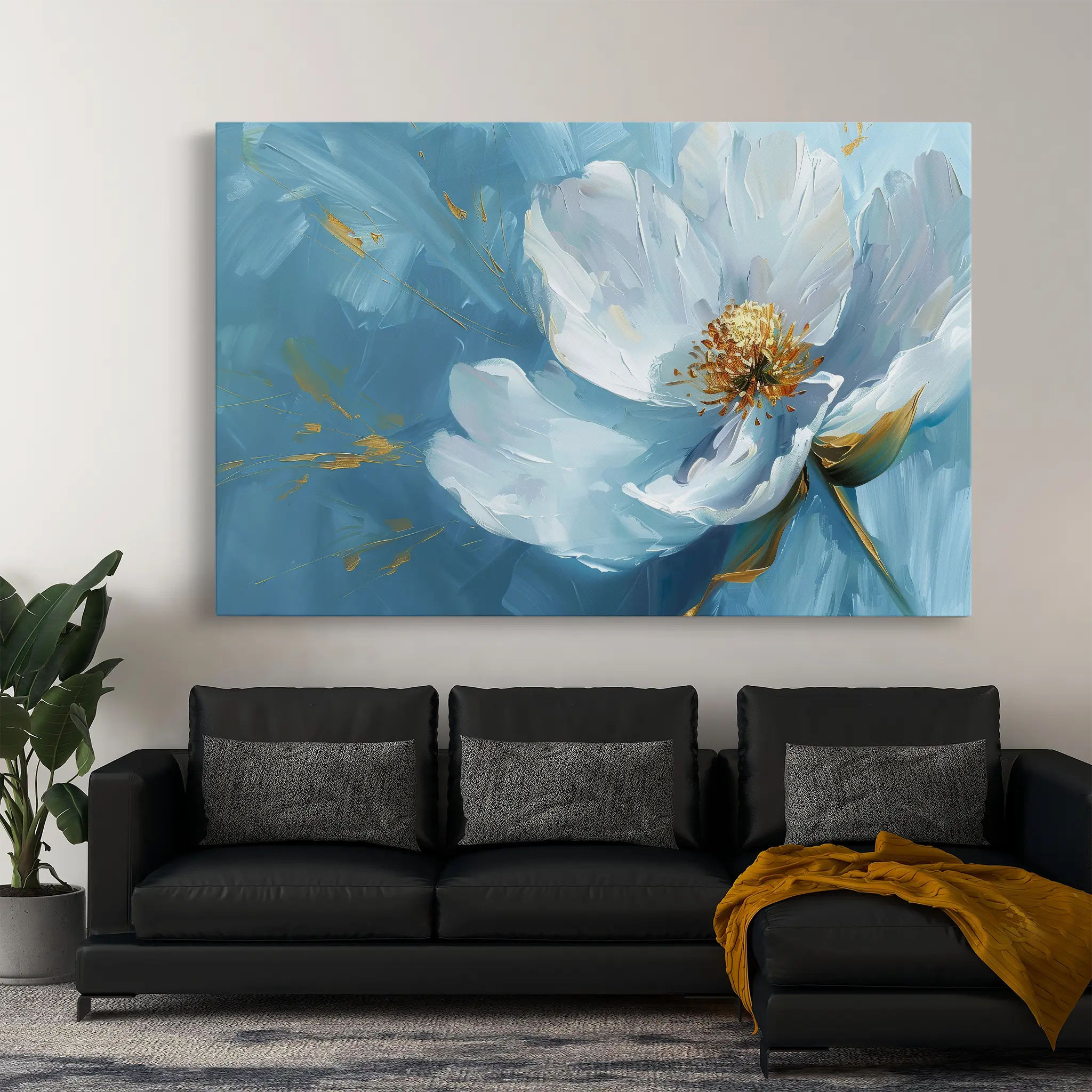 Floral Canvas Wall Art WAD501-F 90 x 60 cm / Stretched on hidden frame