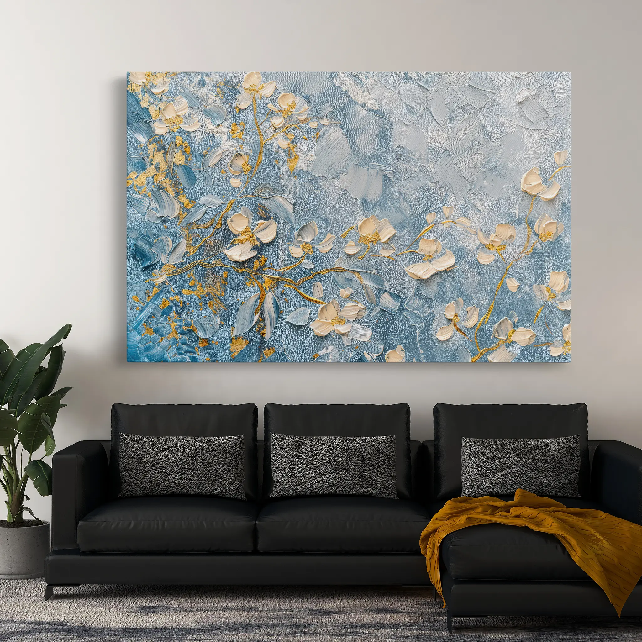 Floral Canvas Wall Art WAD502-F 90 x 60 cm / Stretched on hidden frame