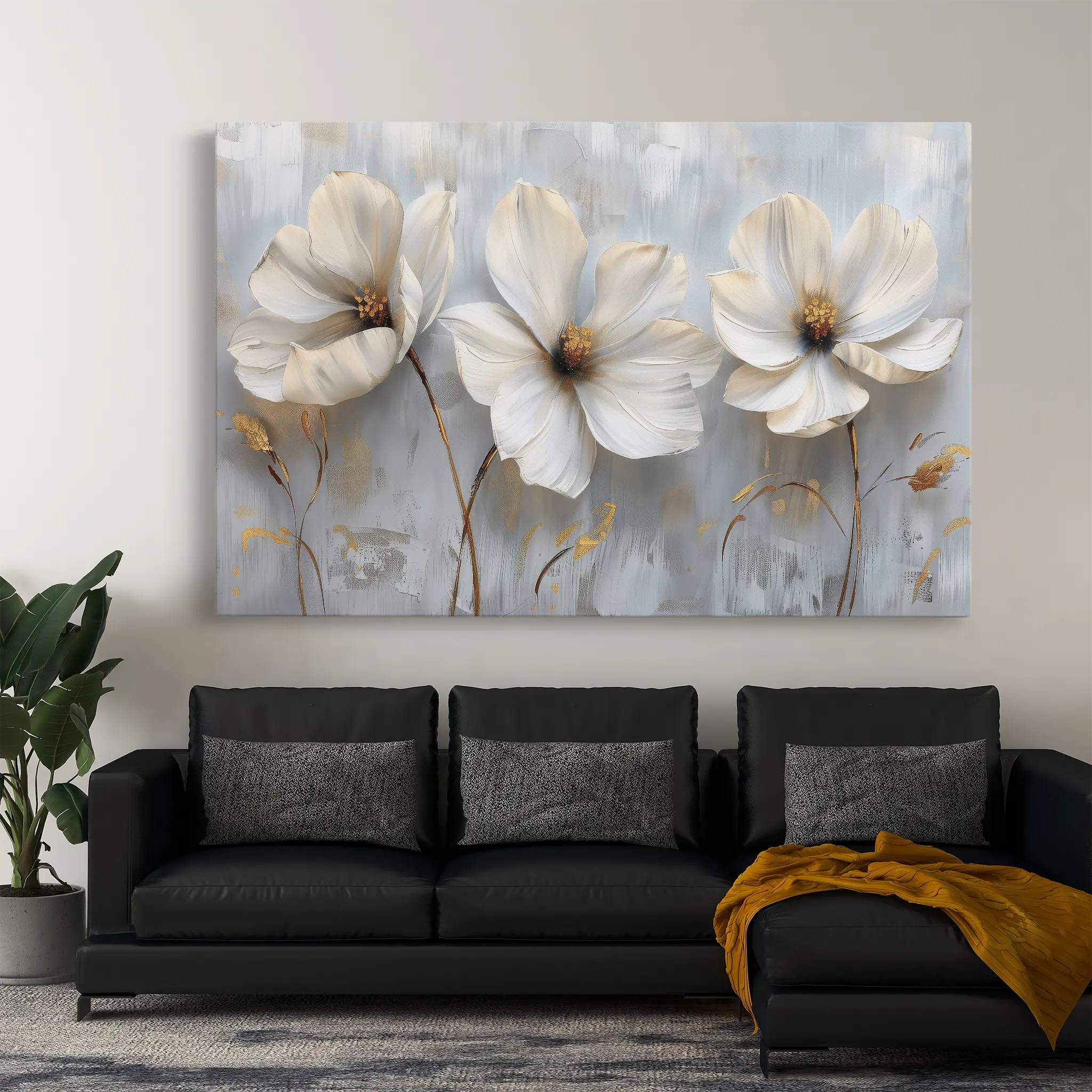 Floral Canvas Wall Art WAD503-F 90 x 60 cm / Stretched on hidden frame