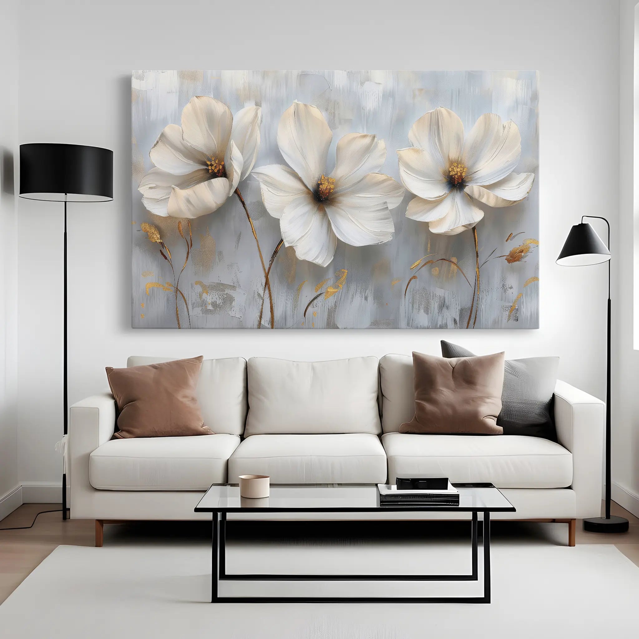 Floral Canvas Wall Art WAD503-F 90 x 60 cm / Stretched on hidden frame