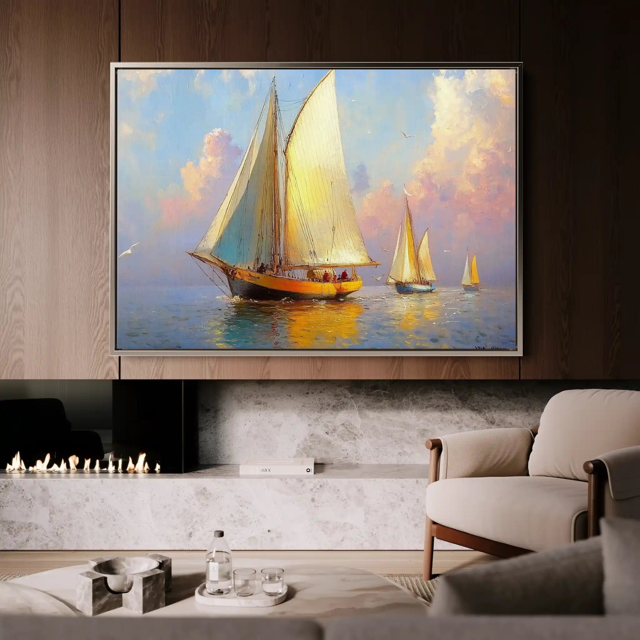 Landscape 503 Canvas Art 90 x 60 cm / Stretched on hidden frame