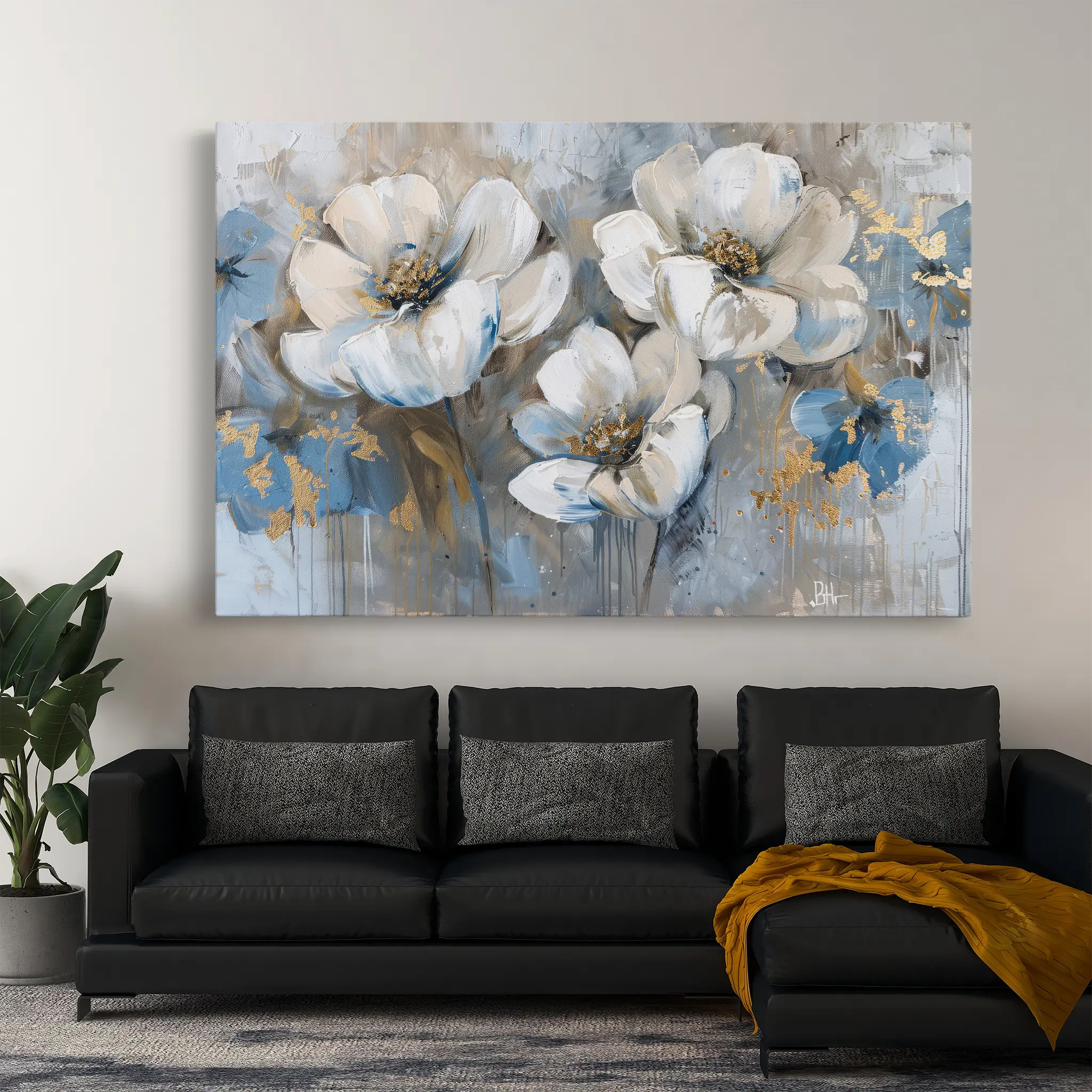 Floral Canvas Wall Art WAD505-F 90 x 60 cm / Stretched on hidden frame