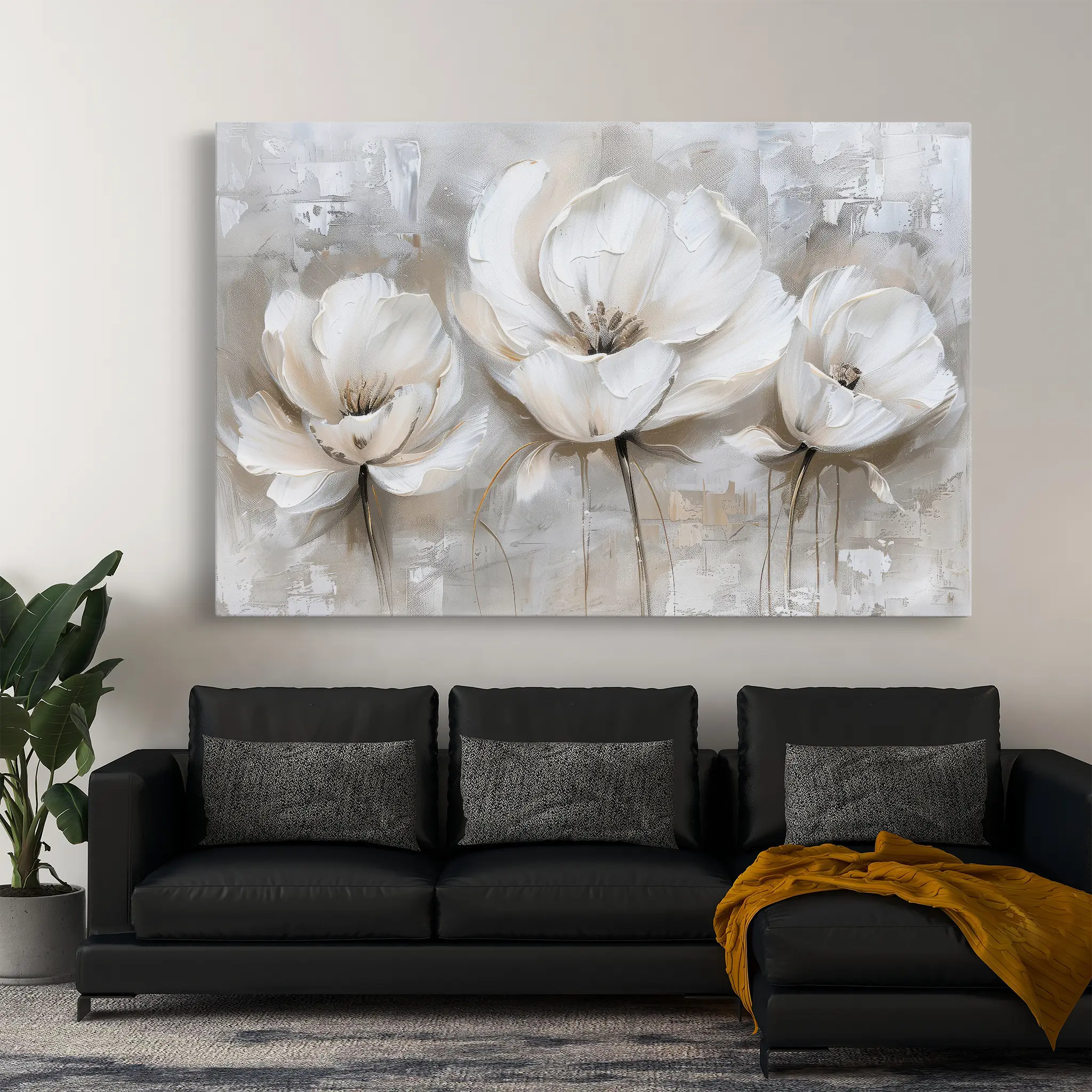 Floral Canvas Wall Art WAD506-F 90 x 60 cm / Stretched on hidden frame